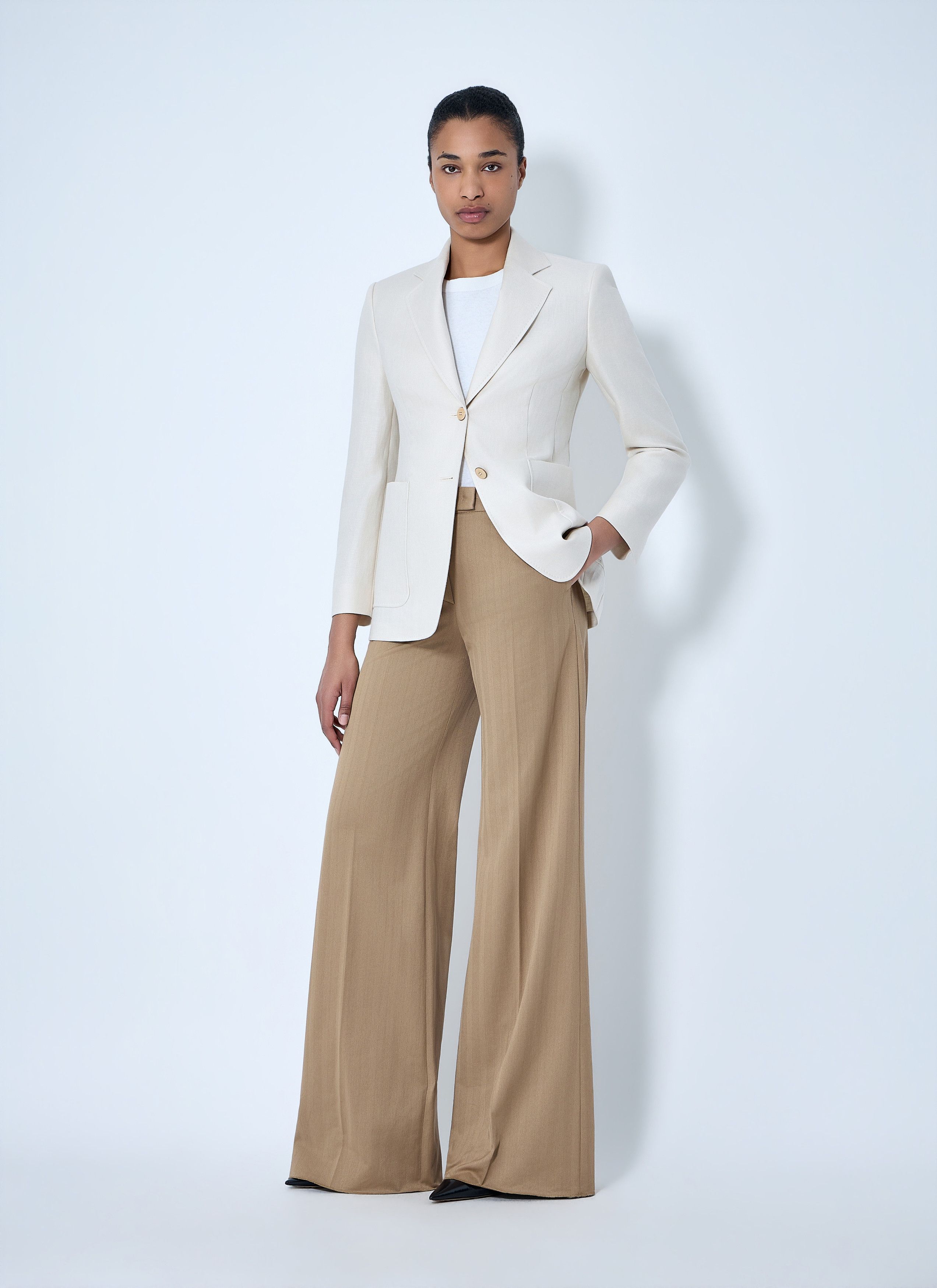 Max Mara Wide-Leg Tailored Trousers Size 28" / US 6 / IT 42 - 2 Thumbnail