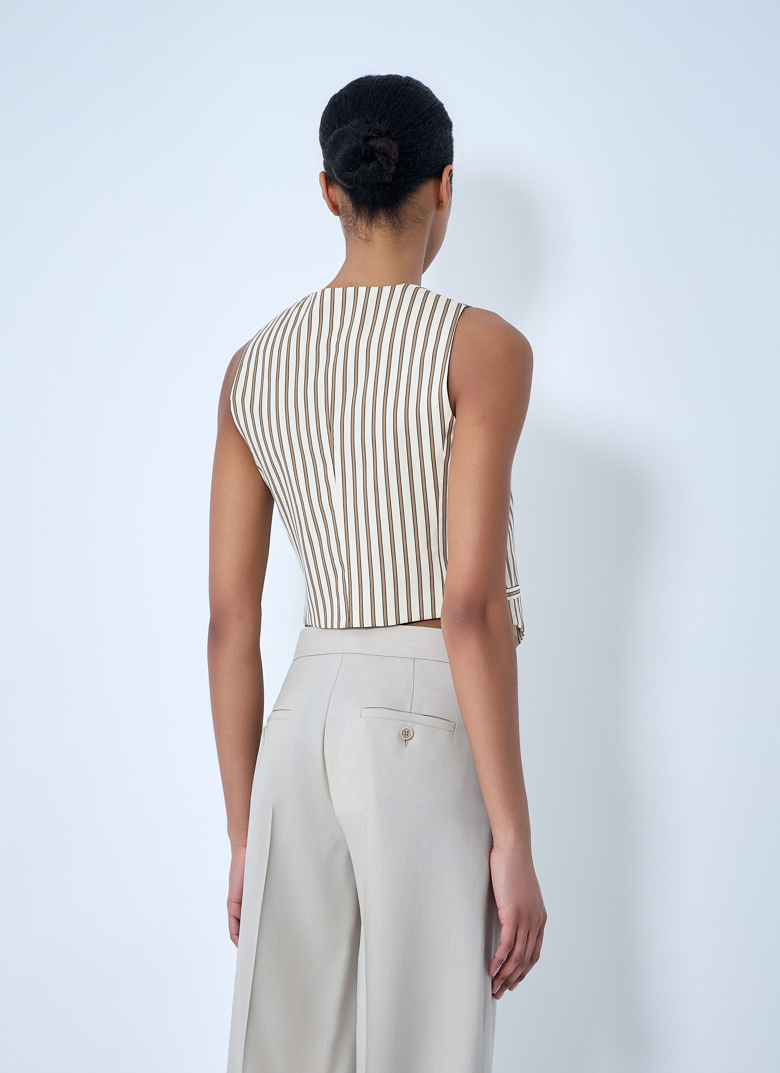 Max Mara Striped Buttoned Waistcoat Size M / US 6-8 / IT 42-44 - 4 Thumbnail