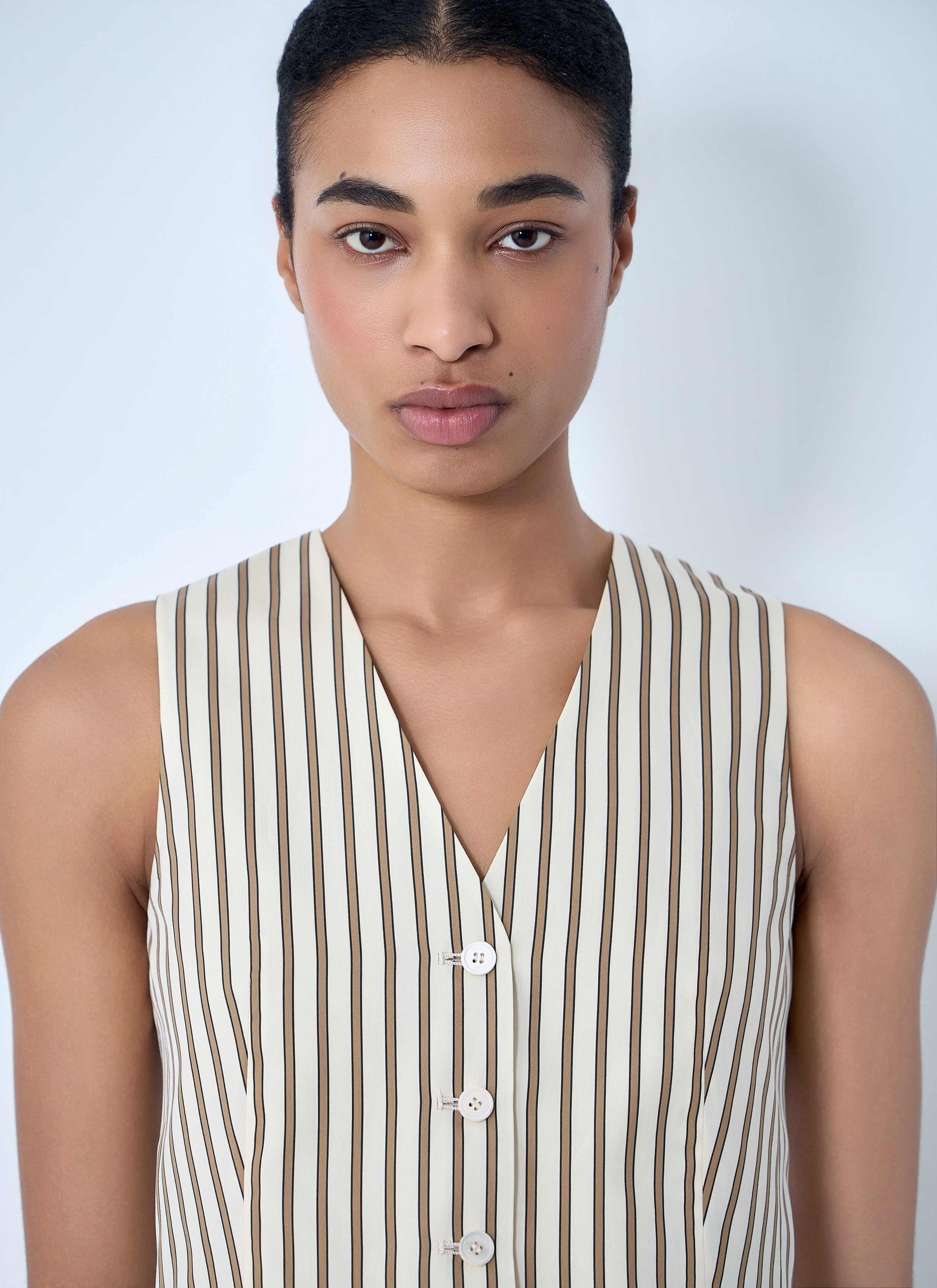 Max Mara Striped Buttoned Waistcoat Size M / US 6-8 / IT 42-44 - 5 Thumbnail