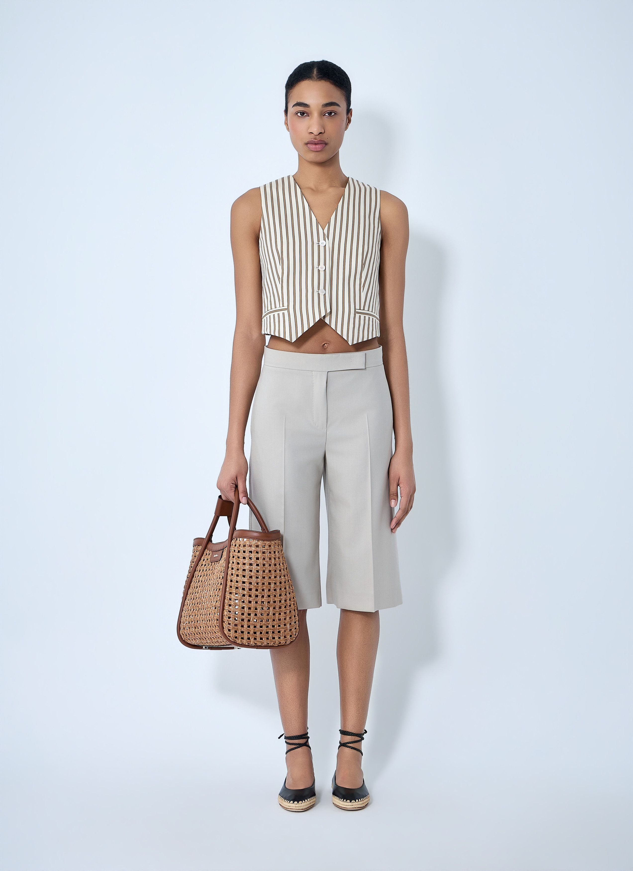 Max Mara Striped Buttoned Waistcoat Size M / US 6-8 / IT 42-44 - 2 Thumbnail