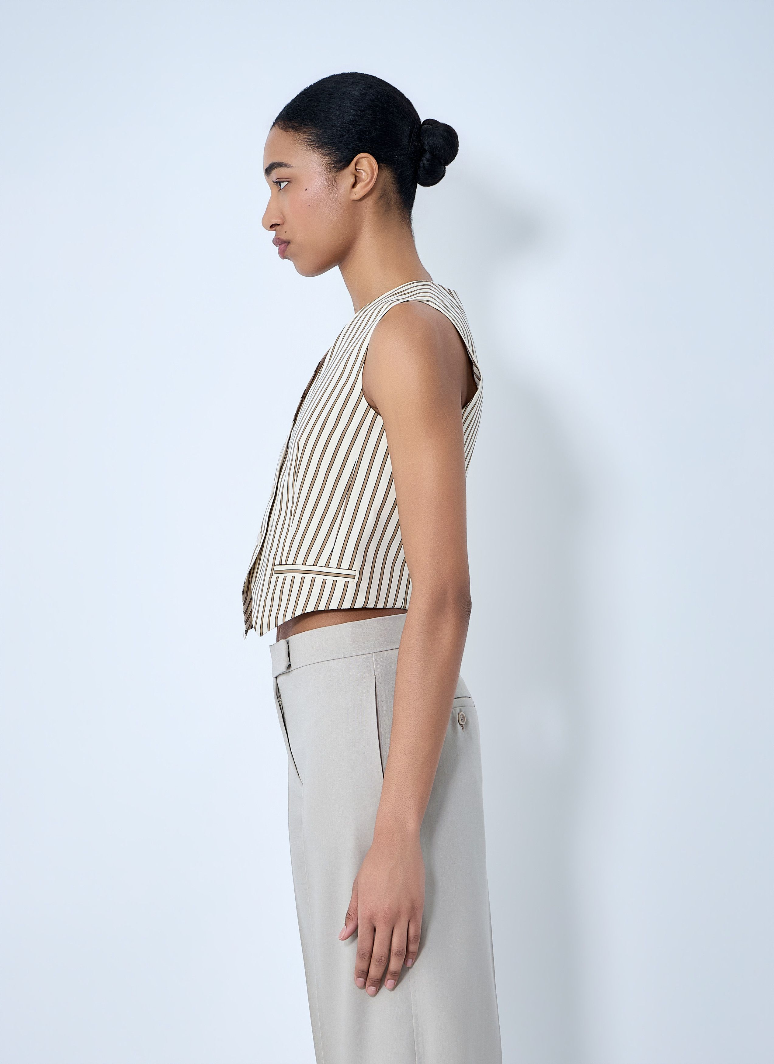 Max Mara Striped Buttoned Waistcoat Size M / US 6-8 / IT 42-44 - 3 Thumbnail