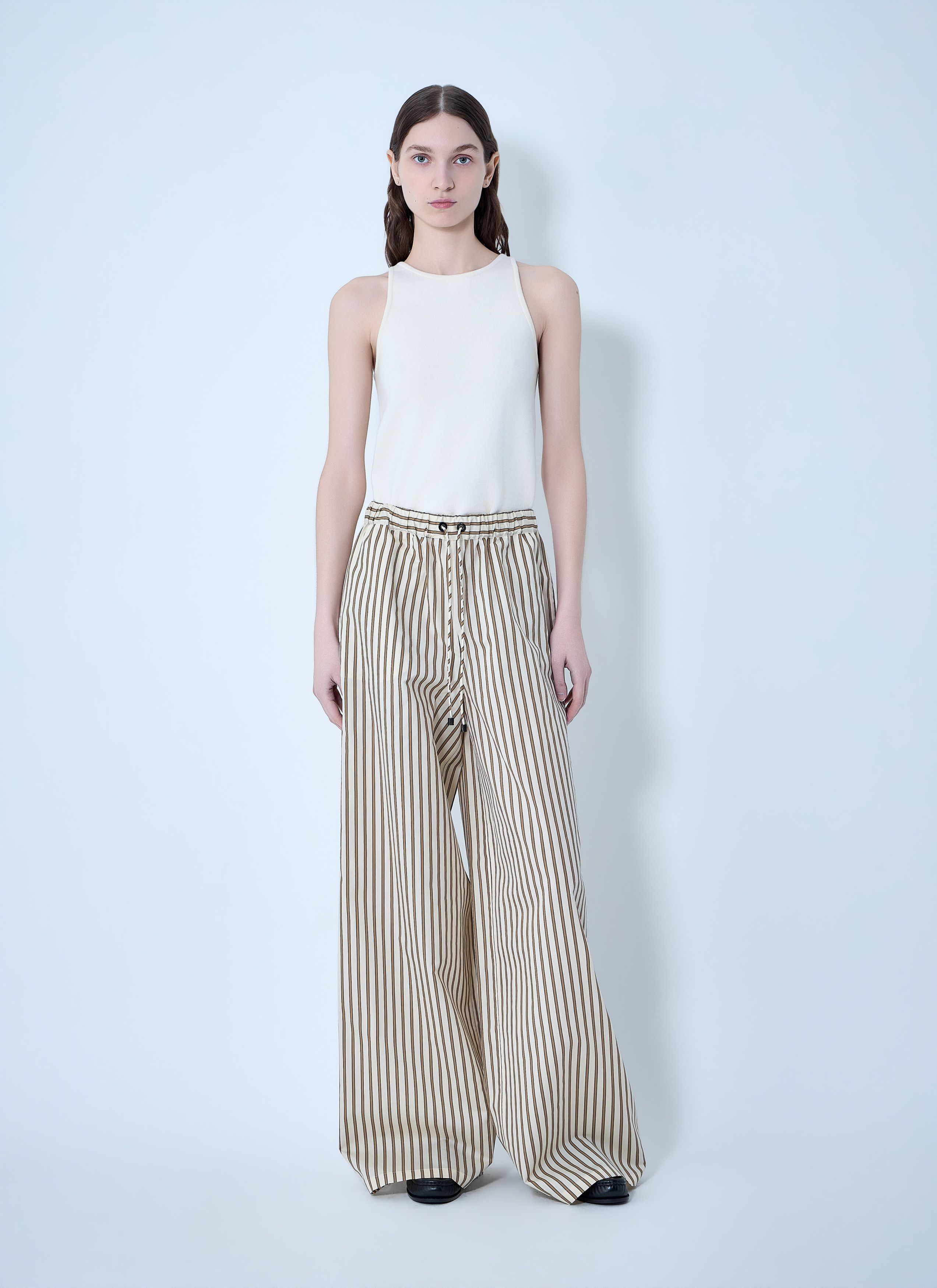 Max Mara Wide-Leg Drawstring Trousers Size 28" / US 6 / IT 42 - 2 Thumbnail