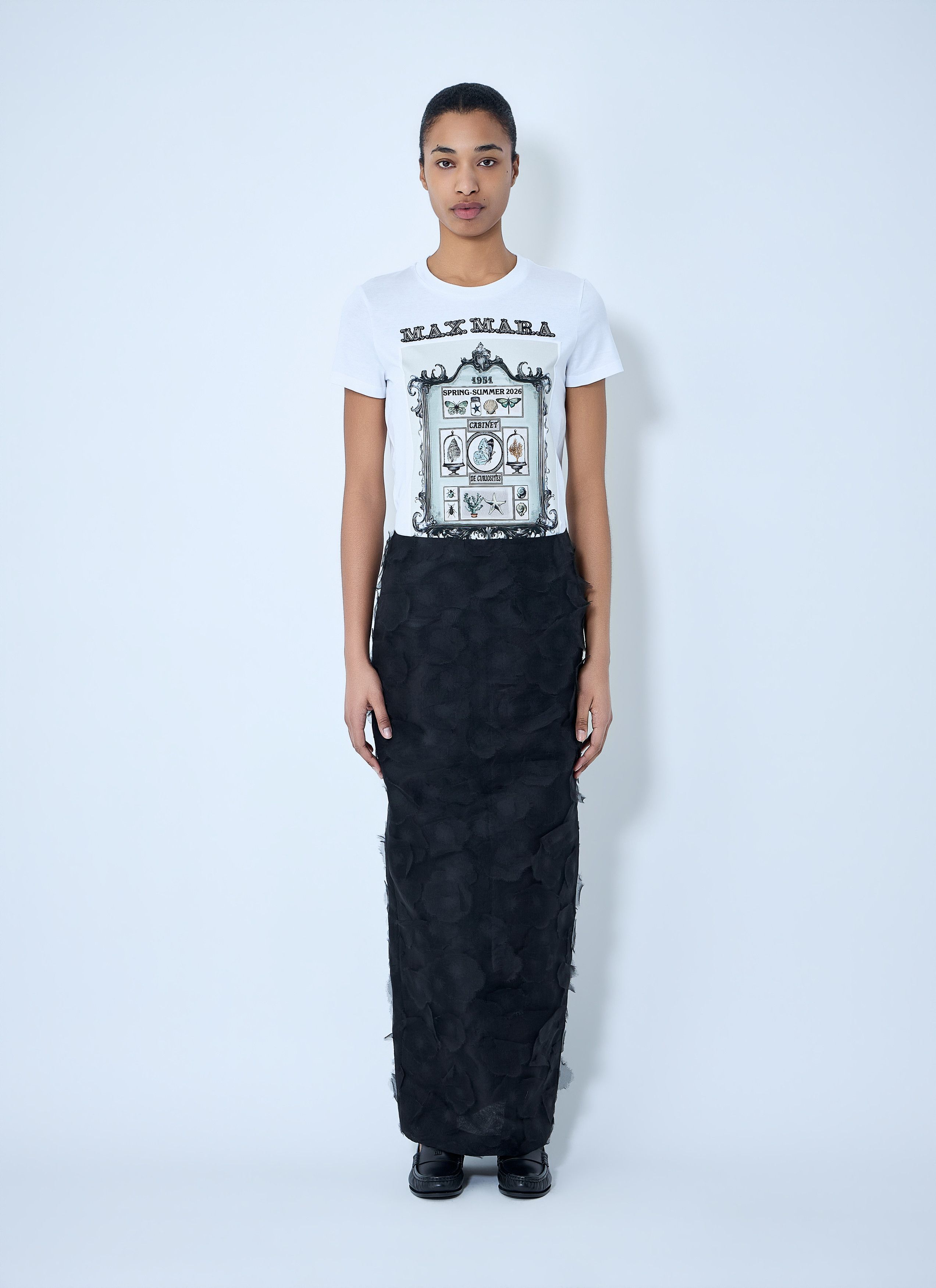 Max Mara Graphic Print Cotton T-Shirt Size S / US 4 / IT 40 - 2 Thumbnail