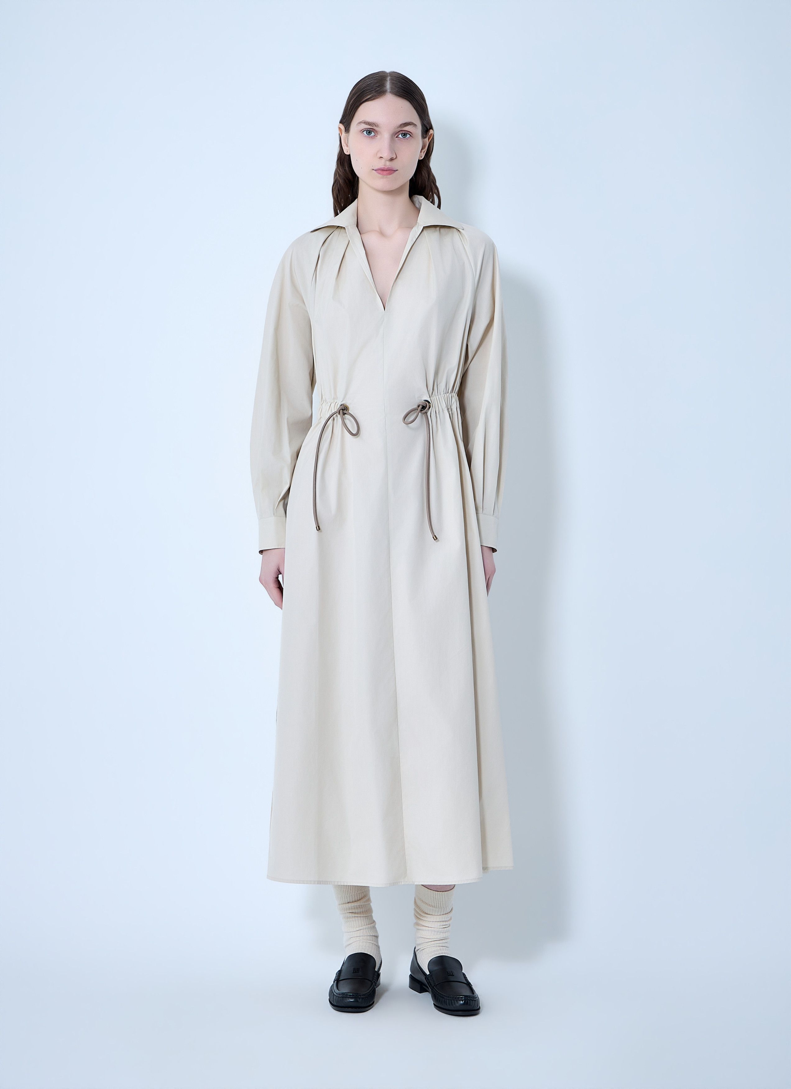 Max Mara Pedaggi Cotton Popeline Midi Dress Size M / US 6-8 / IT 42-44 - 2 Thumbnail