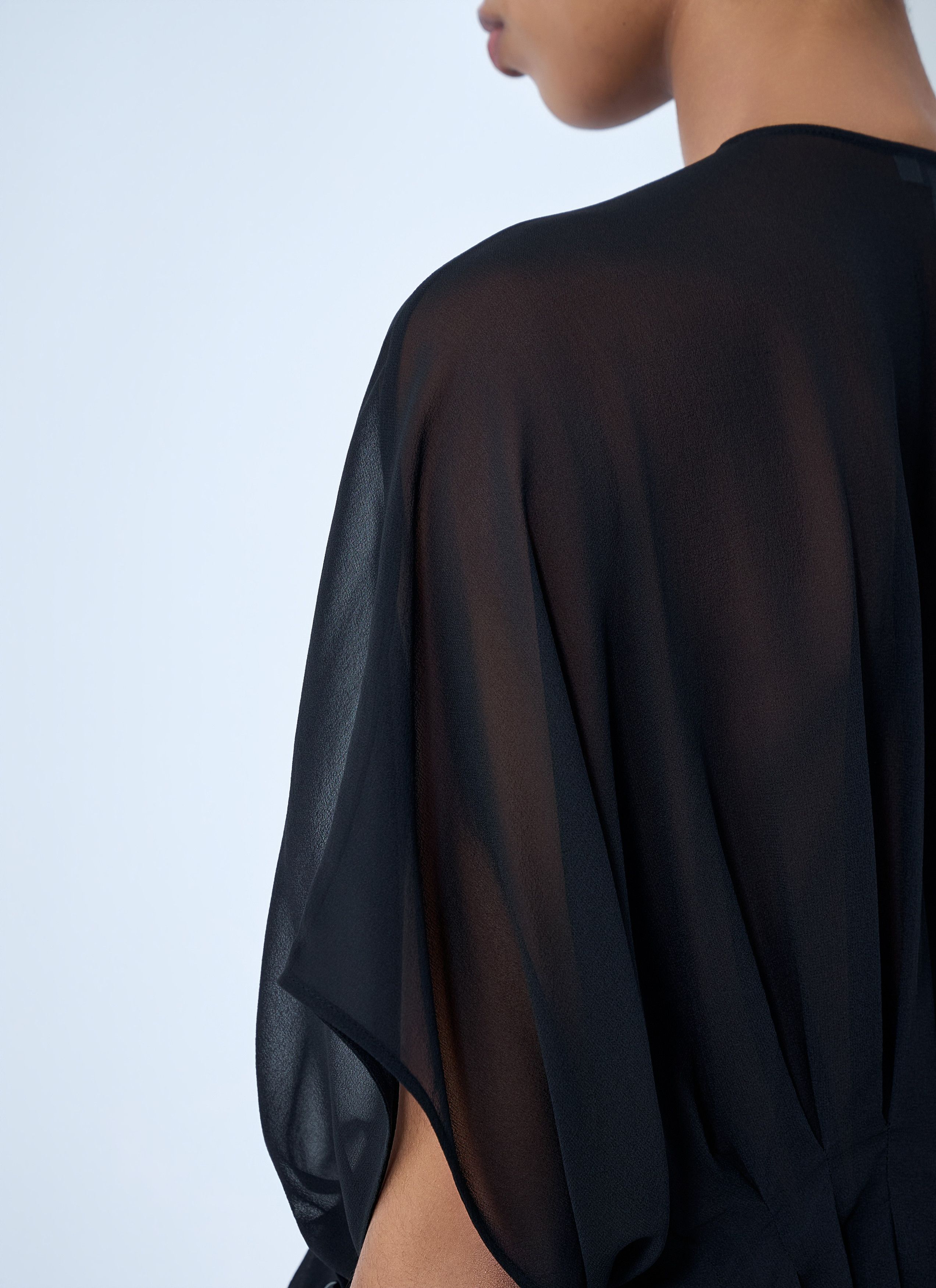 Max Mara Sheer Button-Front Blouse Size L / US 10 / IT 46 - 6 Thumbnail