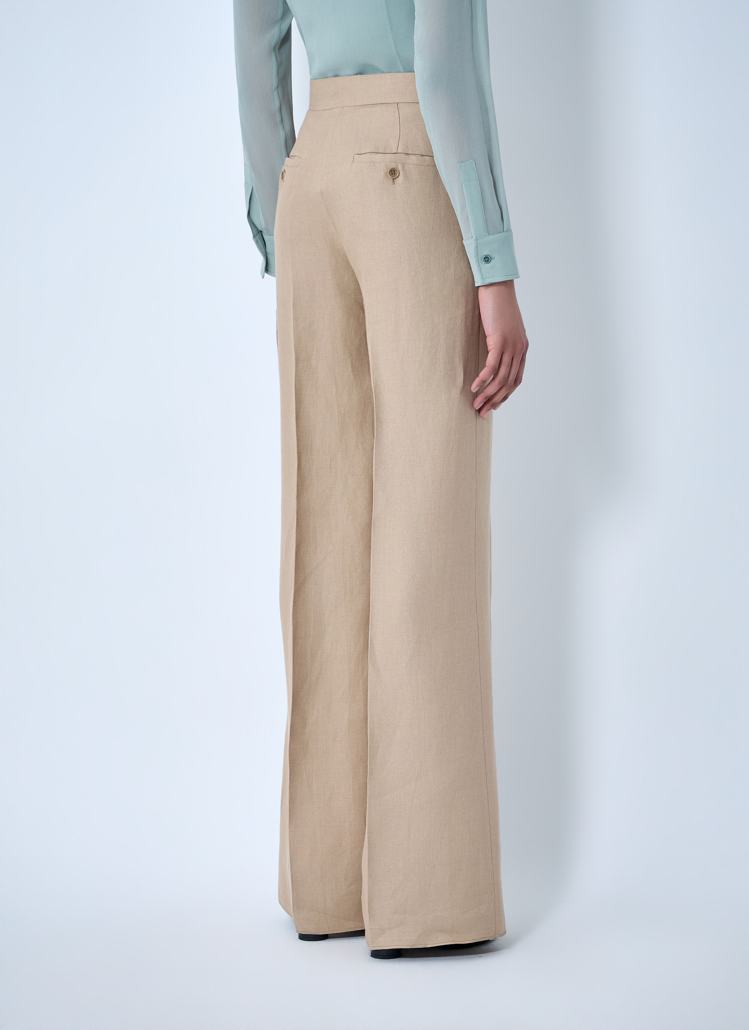 Max Mara High-Waisted Wide-Leg Trousers Size 28" / US 6 / IT 42 - 4 Thumbnail