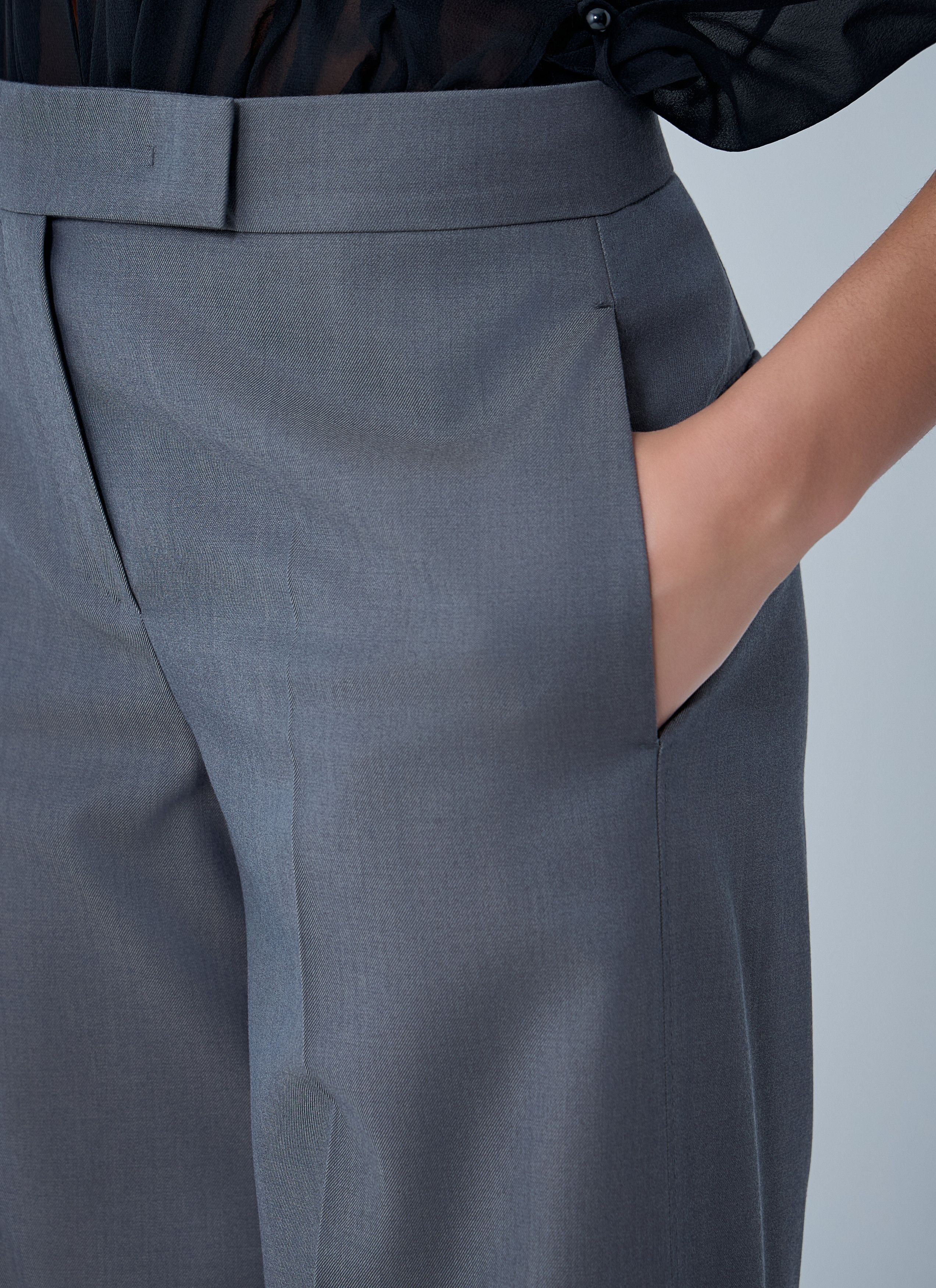 Max Mara Wide-Leg Tailored Trousers Size 28" / US 6 / IT 42 - 5 Thumbnail