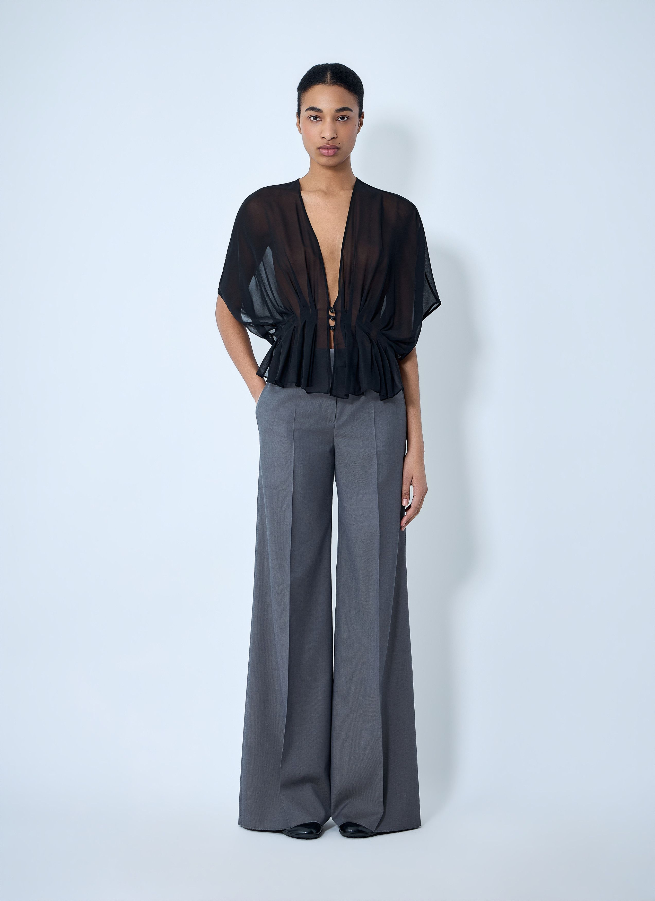 Max Mara Wide-Leg Tailored Trousers Size 30" / US 8 / IT 44 - 2 Thumbnail