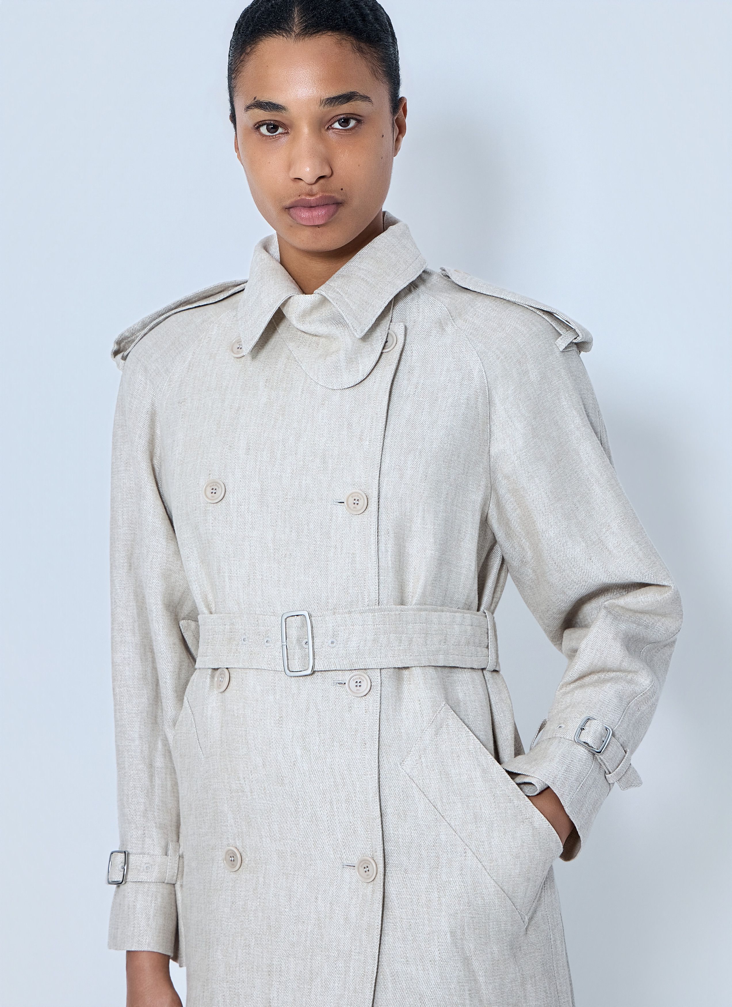 Max Mara Double-Breasted Trench Coat Size M / US 6-8 / IT 42-44 - 5 Thumbnail