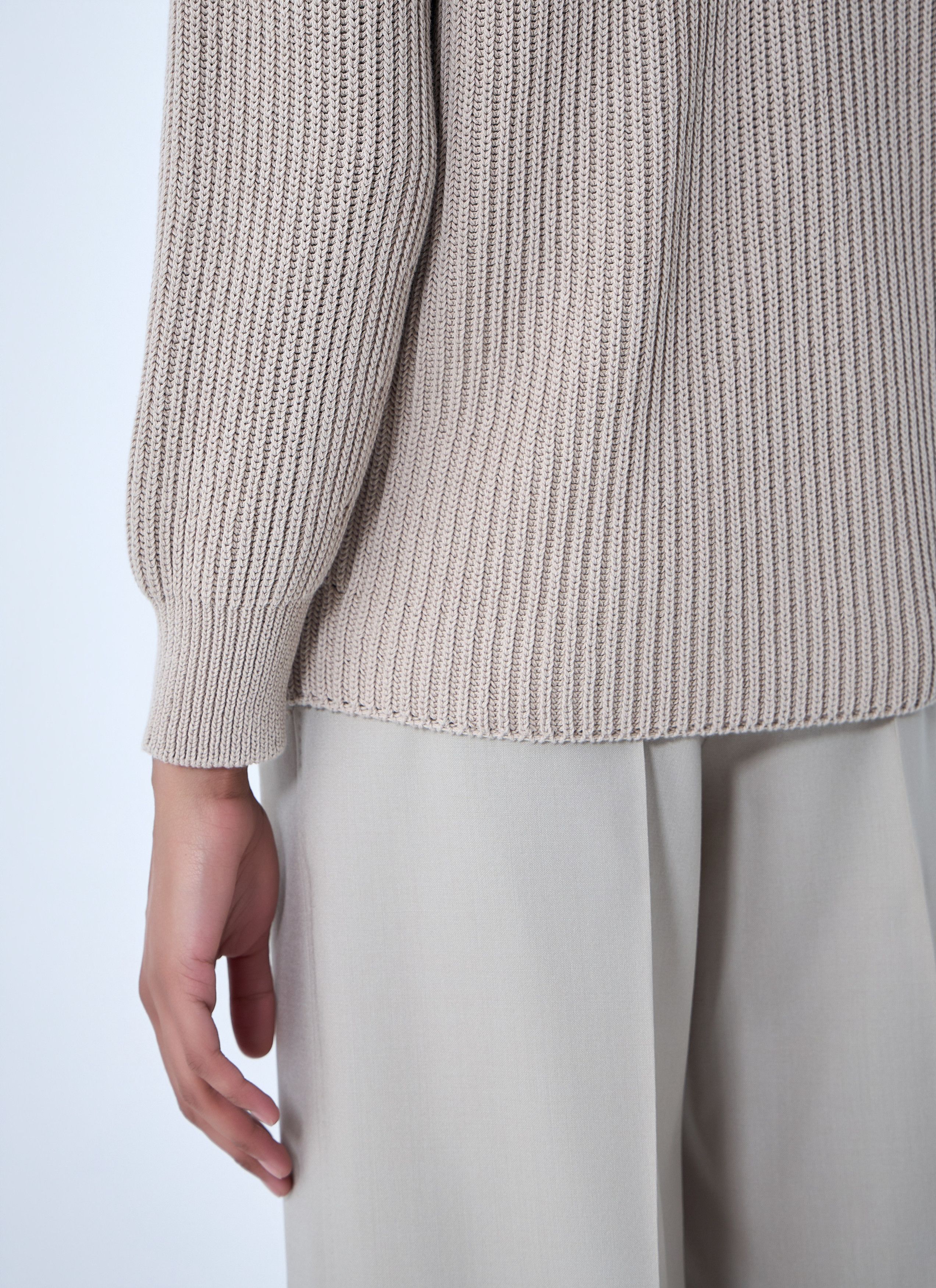 Max Mara Ribbed Knit High Neck Sweater Size L / US 10 / IT 46 - 6 Thumbnail