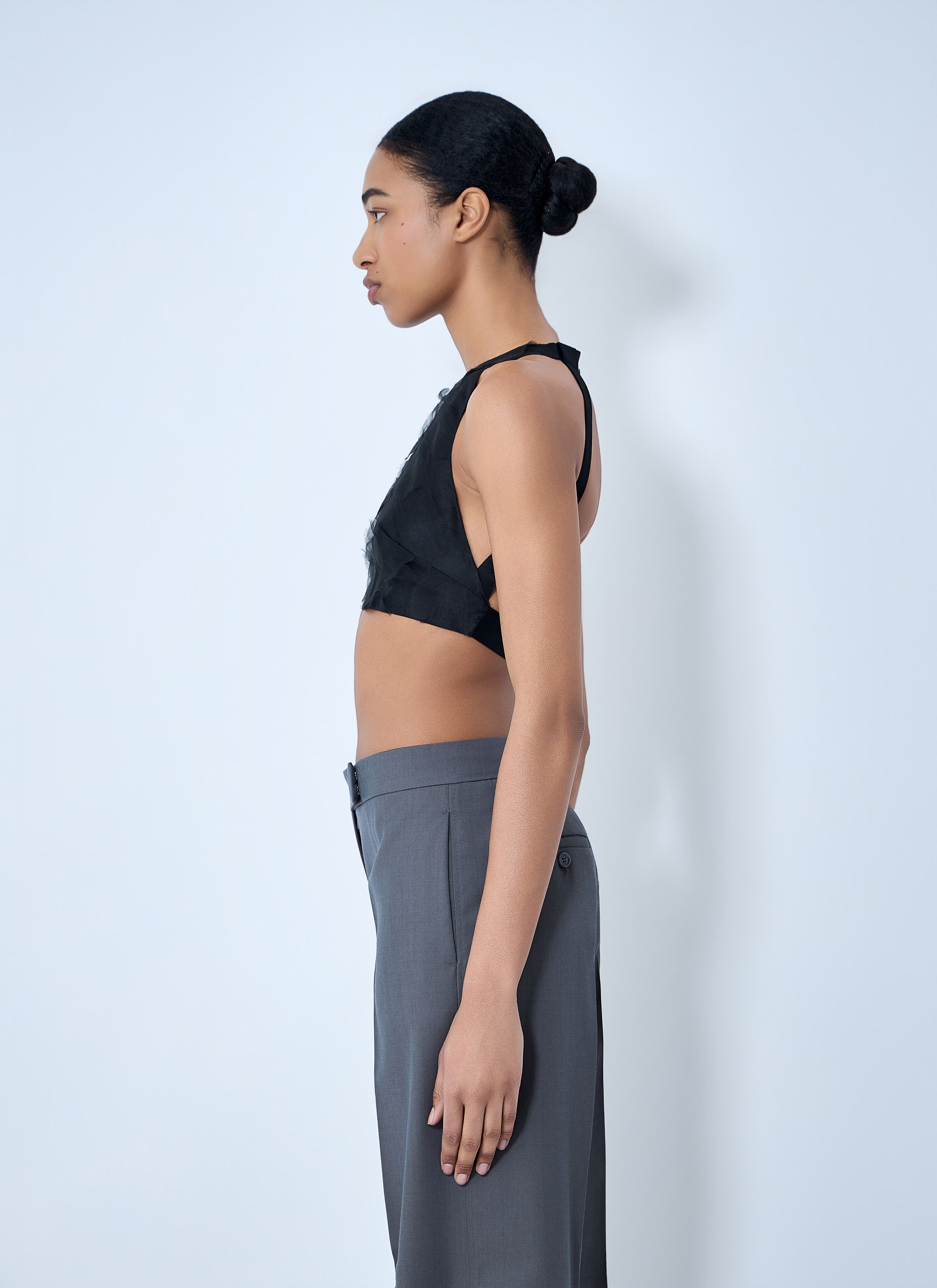 Max Mara Suede Halter Crop Top Size M / US 6-8 / IT 42-44 - 3 Thumbnail