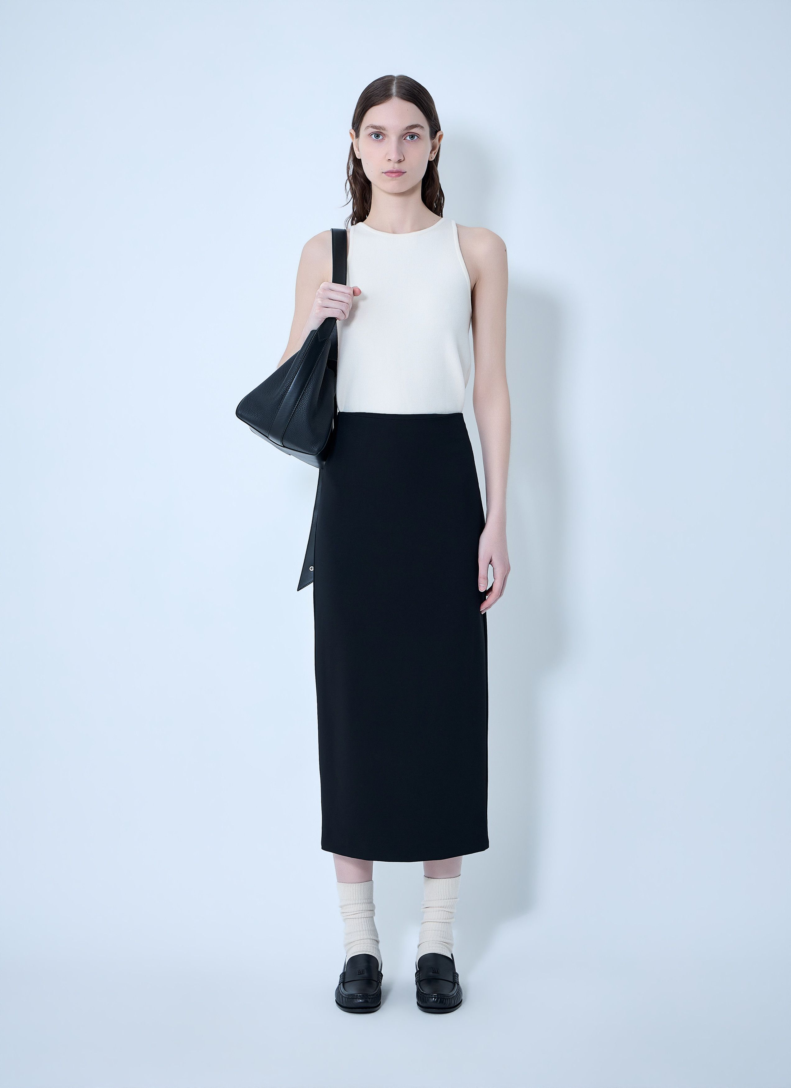 Max Mara Compact Crêpe Jersey Midi Skirt Size 28" / US 6 / IT 42 - 2 Thumbnail