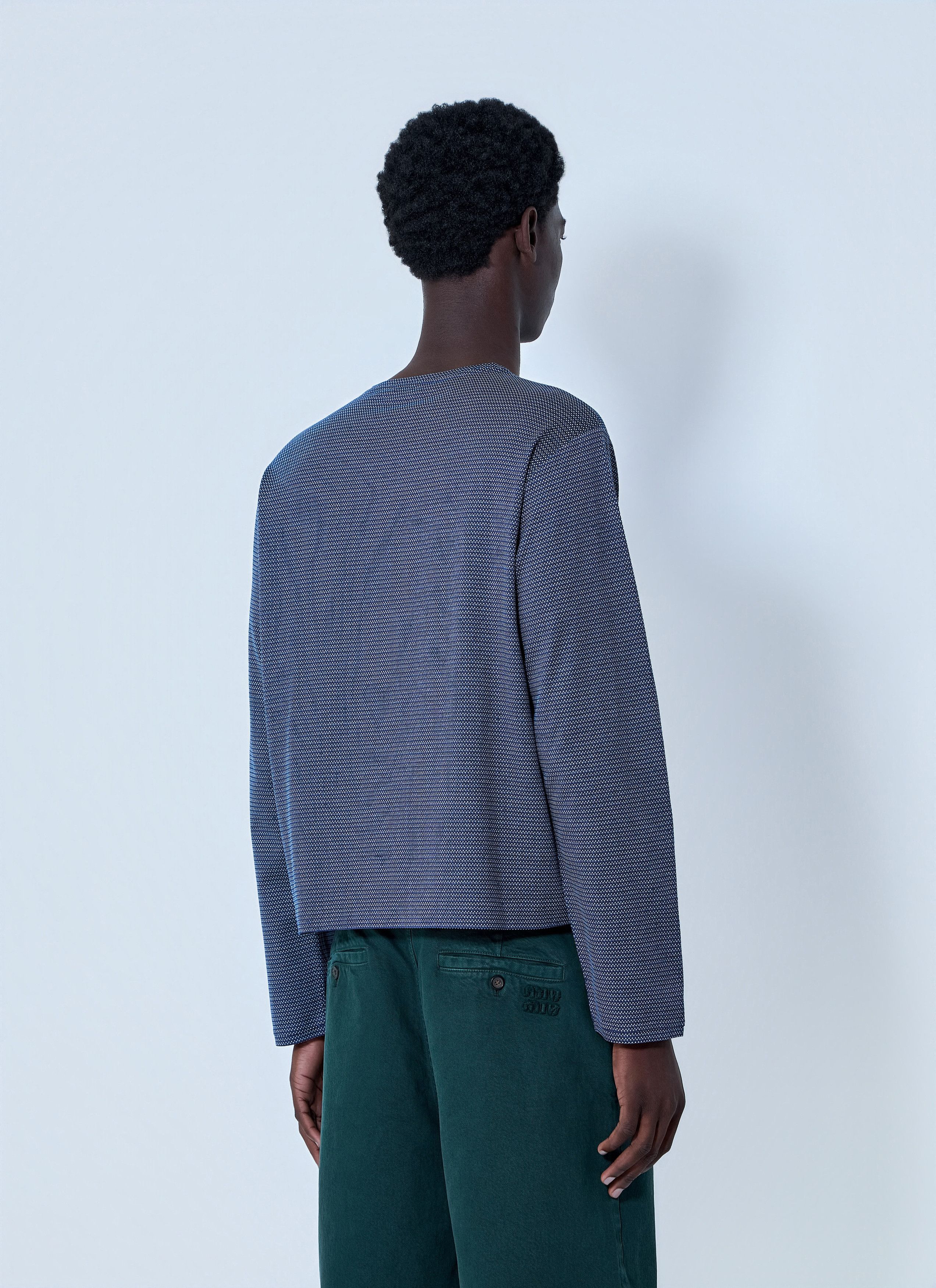 Miu Miu Textured Long Sleeve Top Size US L / EU 52-54 / 3 - 4 Thumbnail