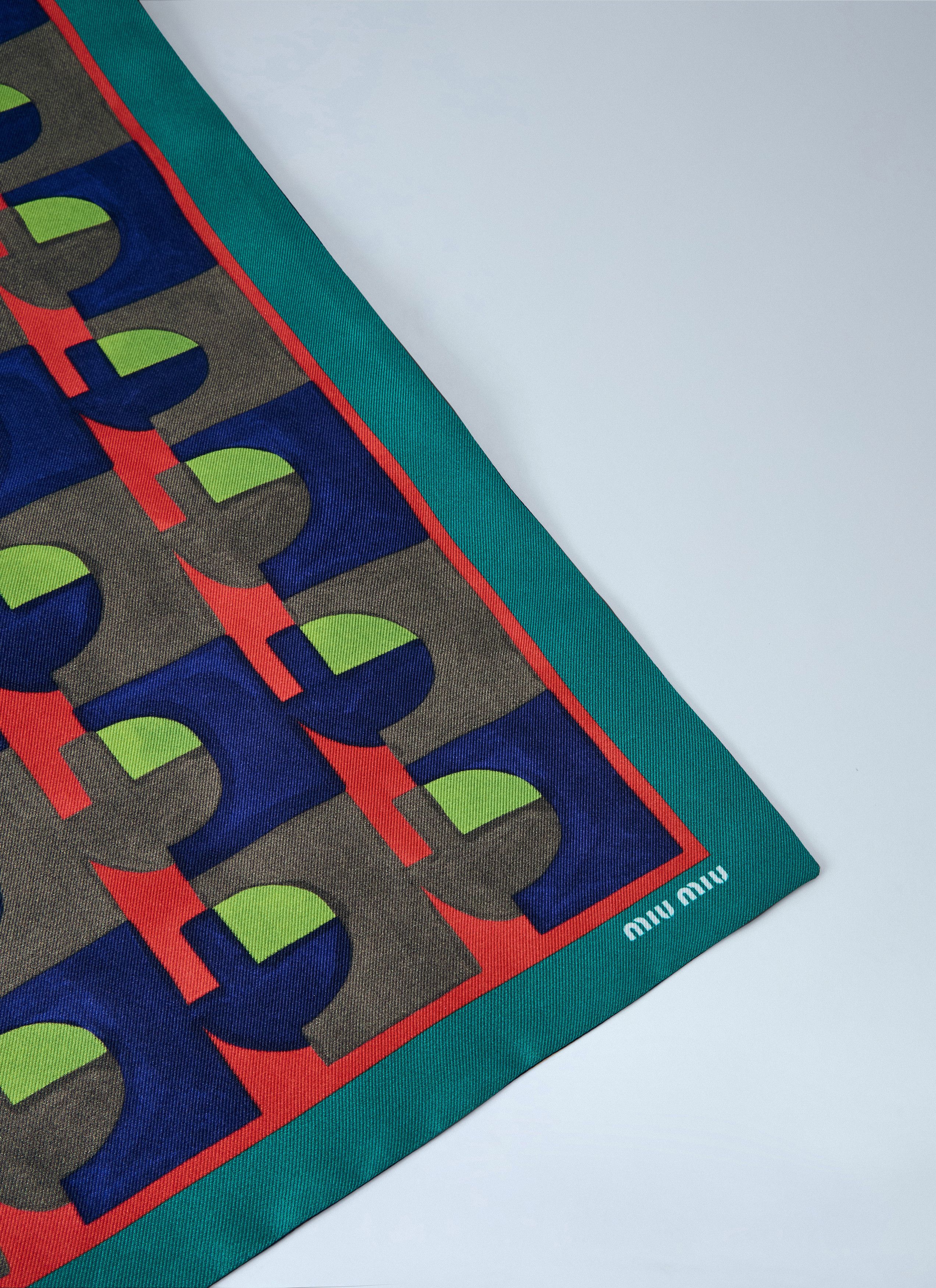 Miu Miu Printed Silk Scarf Size ONE SIZE - 3 Thumbnail