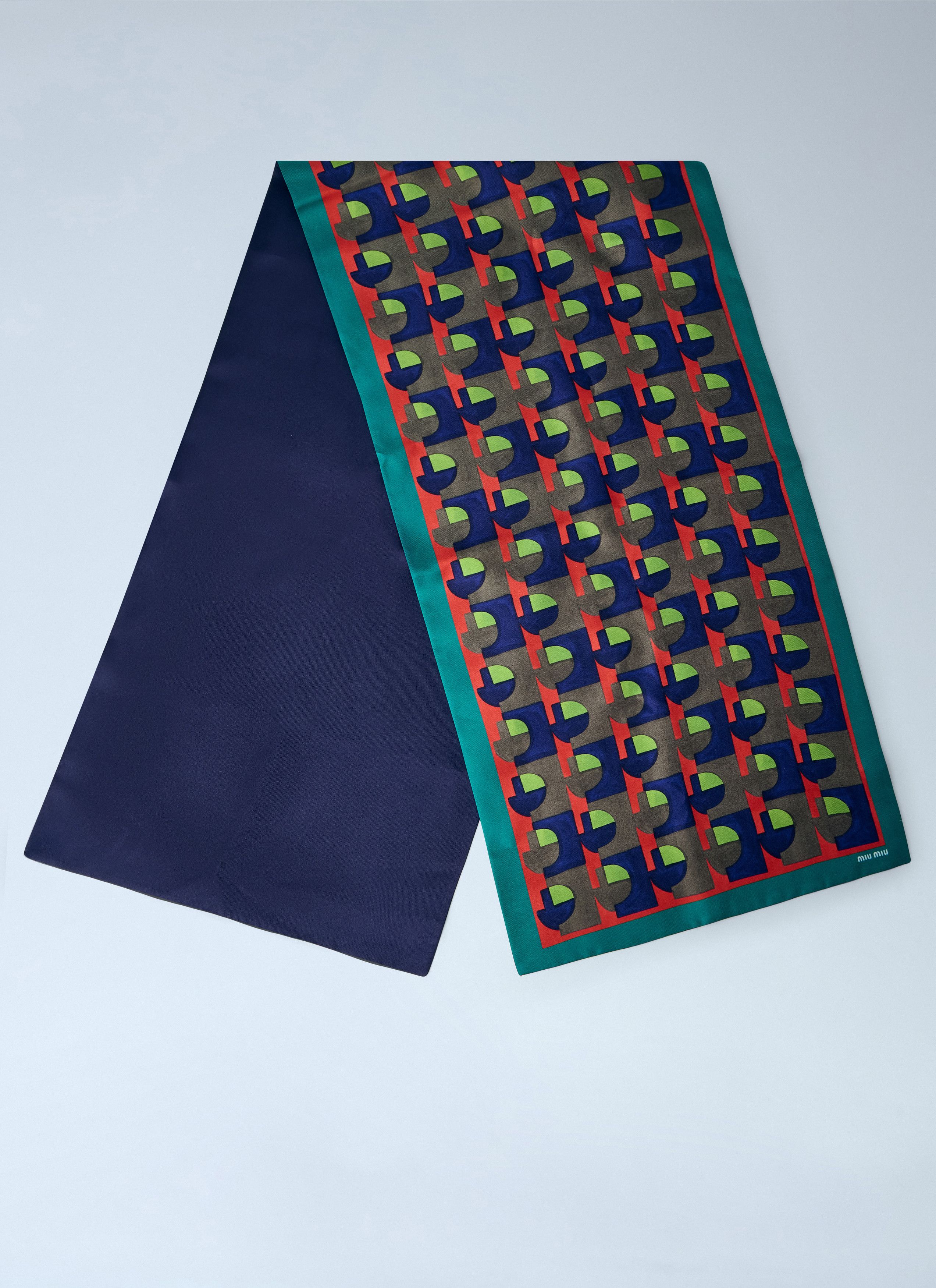Miu Miu Printed Silk Scarf Size ONE SIZE - 2 Thumbnail
