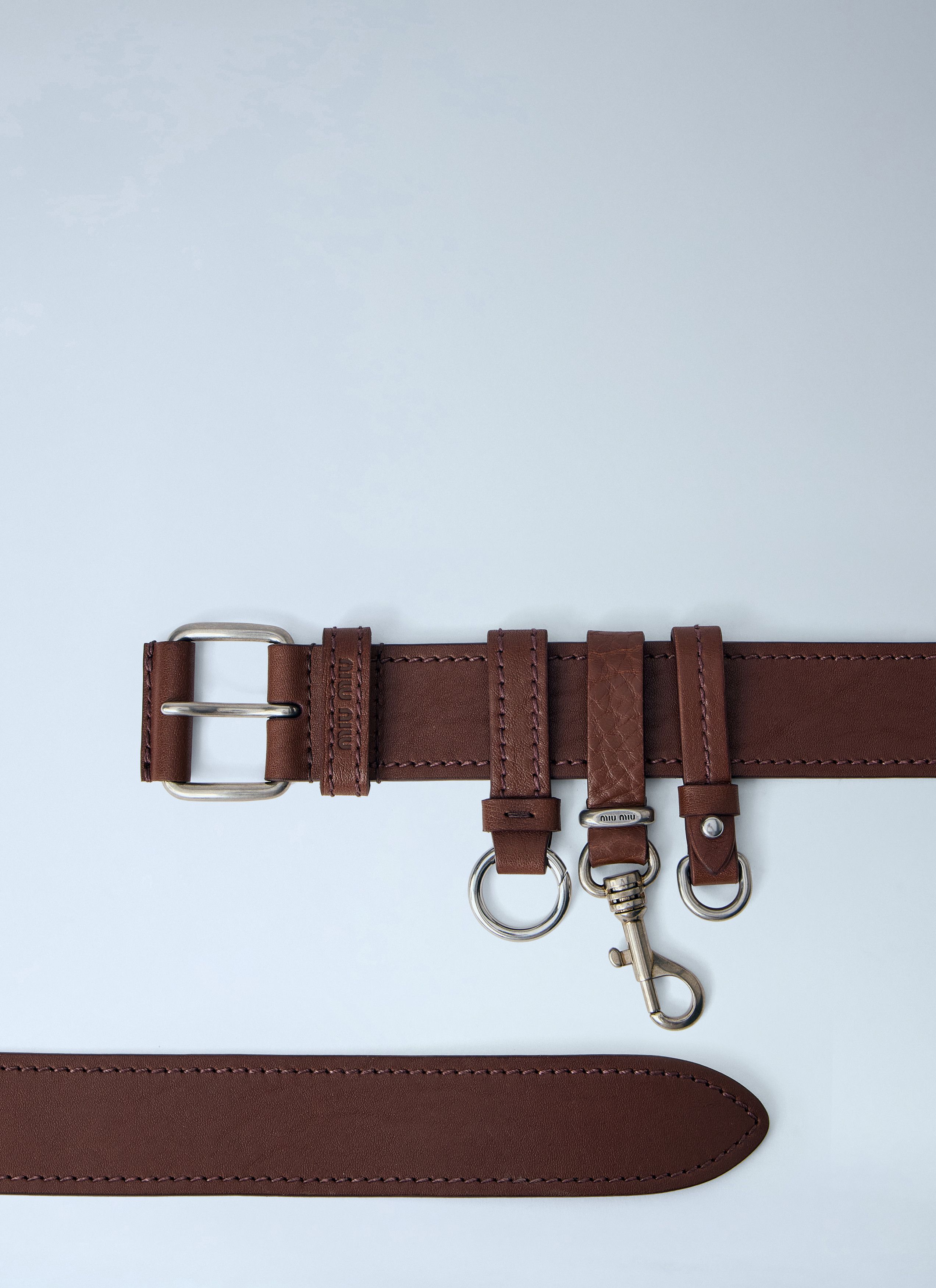 Miu Miu Tobacco Leather Belt Size ONE SIZE - 3 Thumbnail