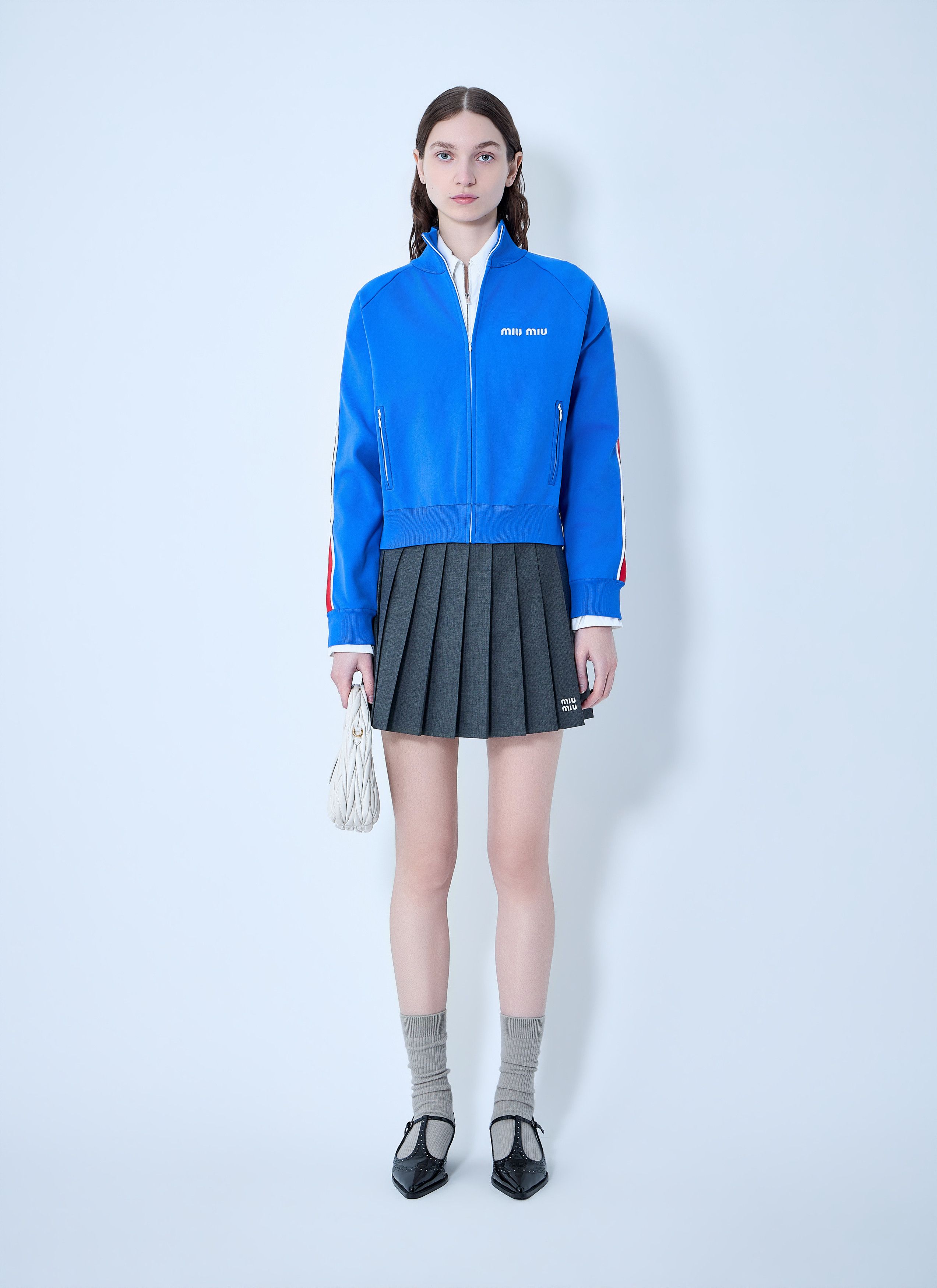 Miu Miu Technical Yarn Zipper Sweatshirt Size M / US 6-8 / IT 42-44 - 2 Thumbnail