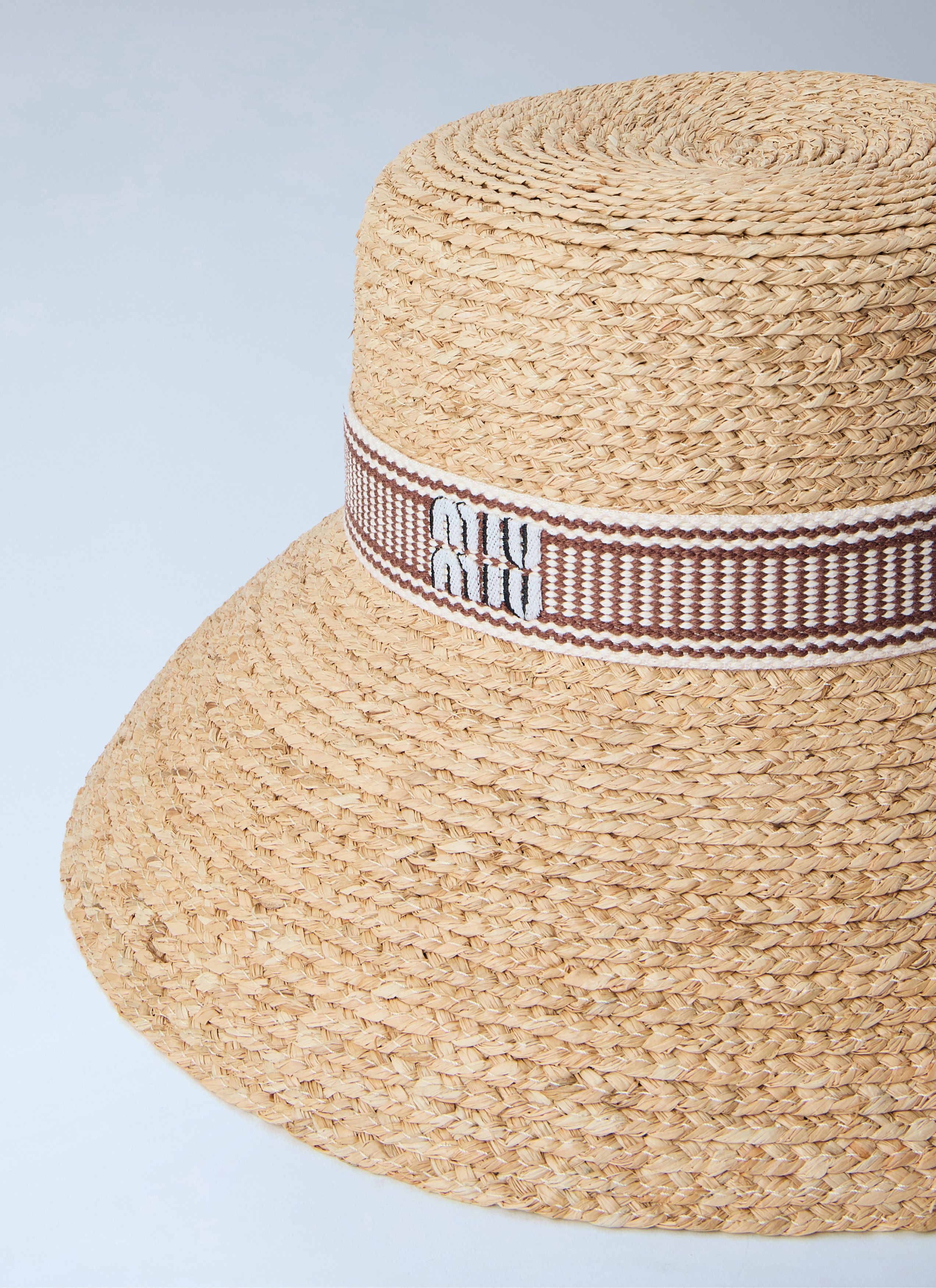 Miu Miu Woven Straw Hat with Logo Band Size ONE SIZE - 2 Thumbnail
