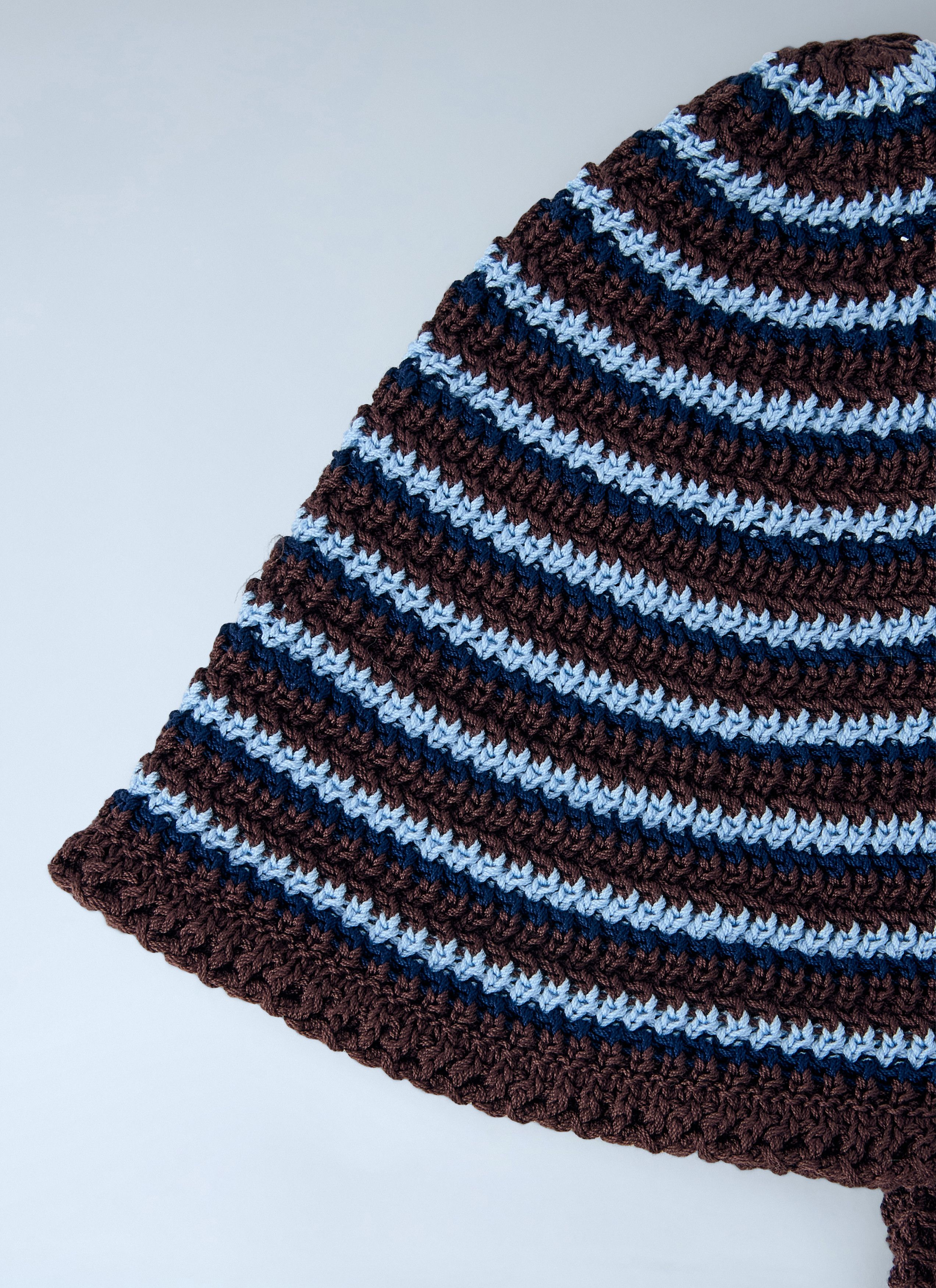 Miu Miu Striped Crochet Hat with Ties Size ONE SIZE - 3 Thumbnail