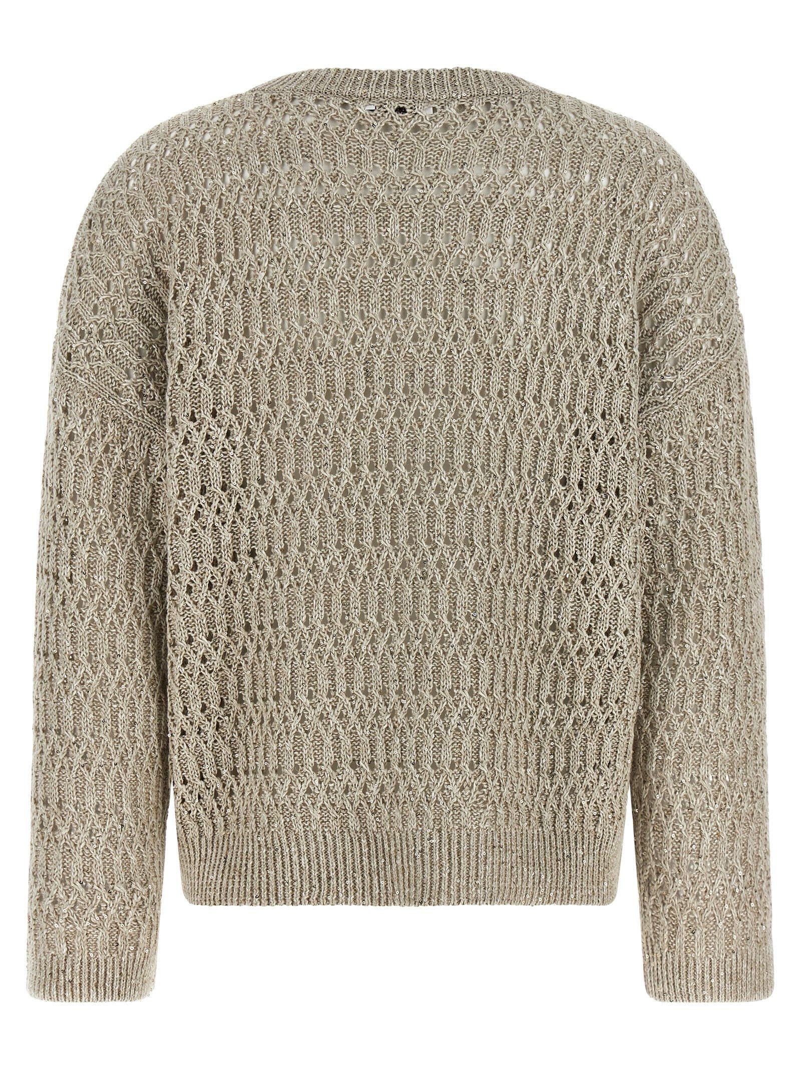 Brunello Cucinelli 'Dazzling Braids' Sweater Size L / US 10 / IT 46 - 2 Thumbnail
