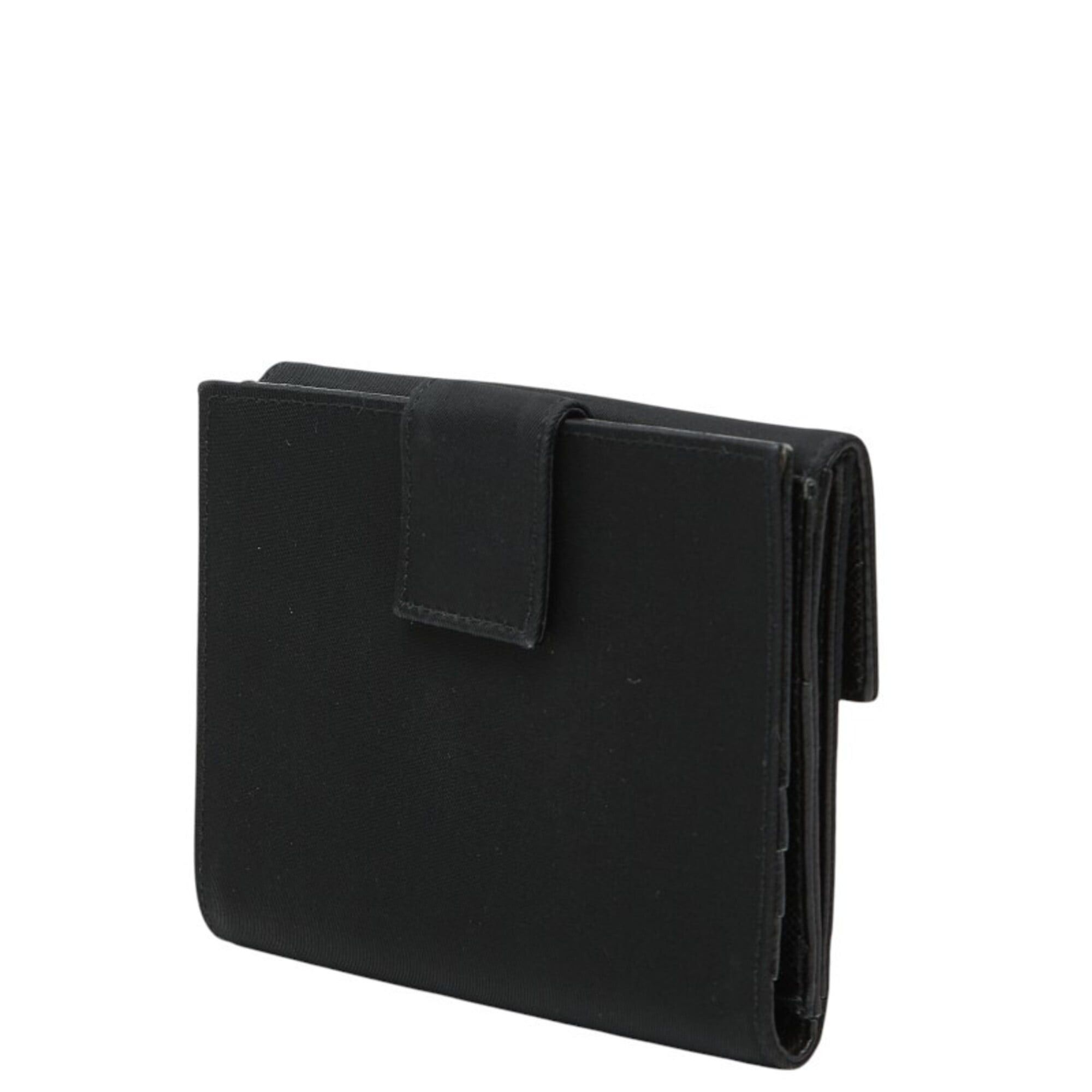 Prada Prada Triangle Logo Plate Bi-fold Wallet Black Nylon Women's PRADA Size ONE SIZE - 2 Thumbnail