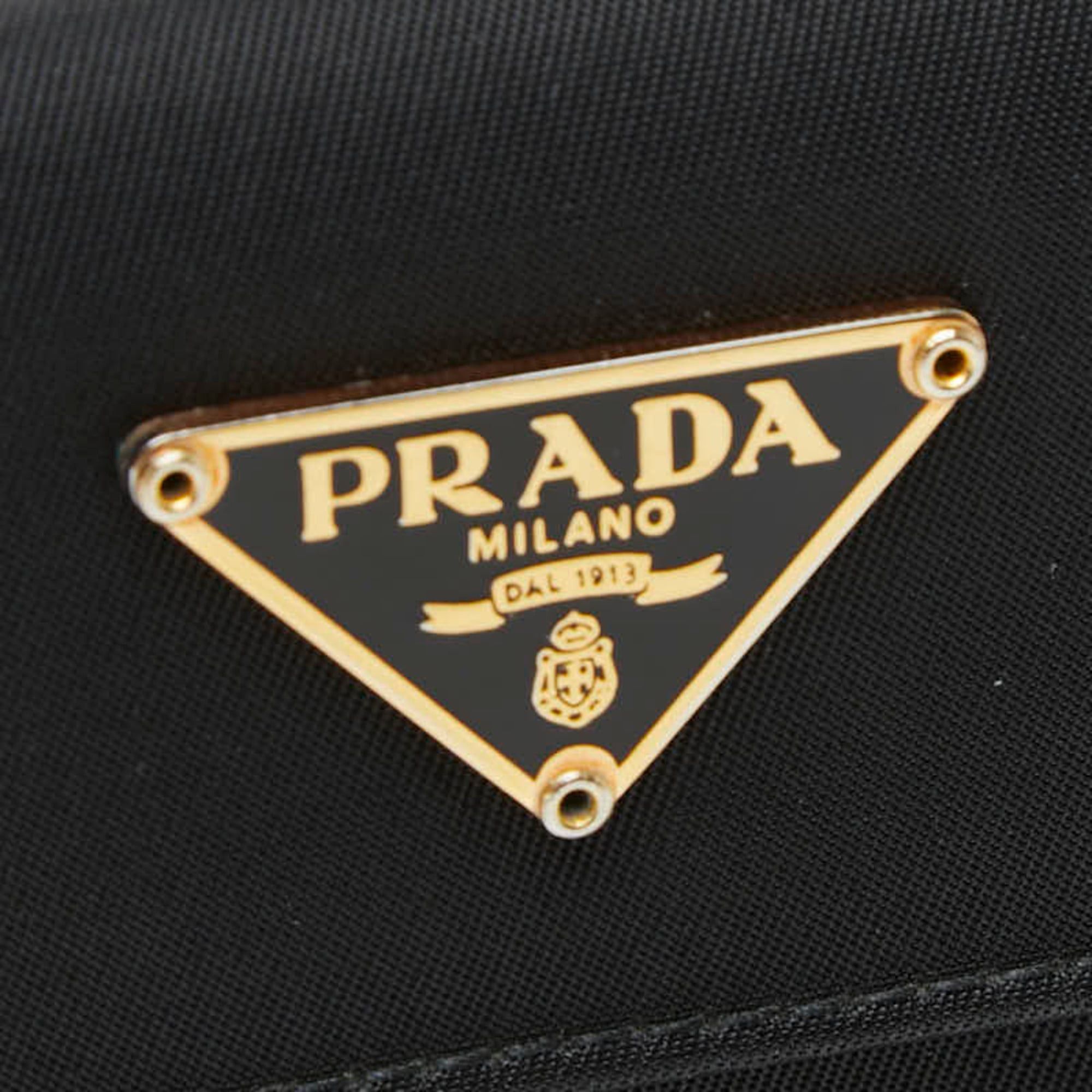 Prada Prada Triangle Logo Plate Bi-fold Wallet Black Nylon Women's PRADA Size ONE SIZE - 6 Thumbnail