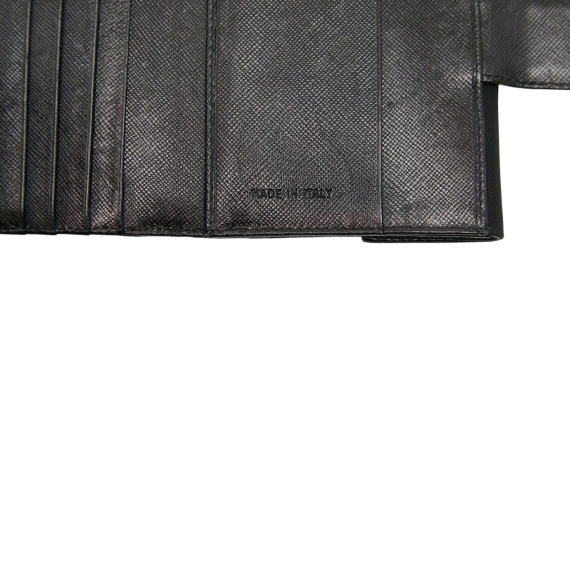 Prada Prada Triangle Logo Plate Bi-fold Wallet Black Nylon Women's PRADA Size ONE SIZE - 11 Thumbnail