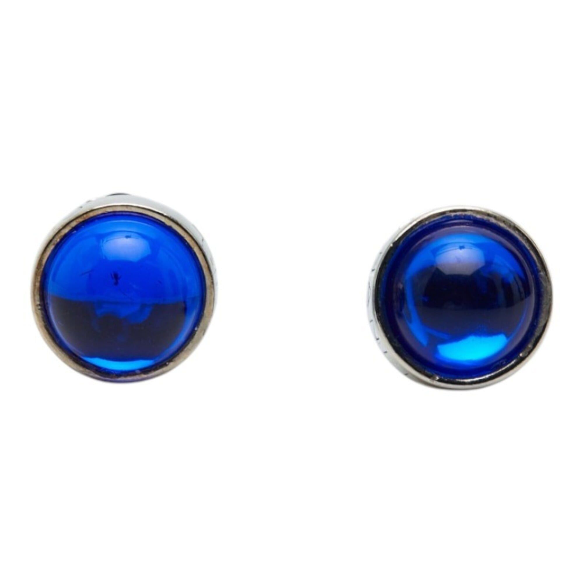 Chanel Chanel Logo Gripoix Earrings, Silver and Blue Metal, Women's, CHANEL Size ONE SIZE - 2 Thumbnail