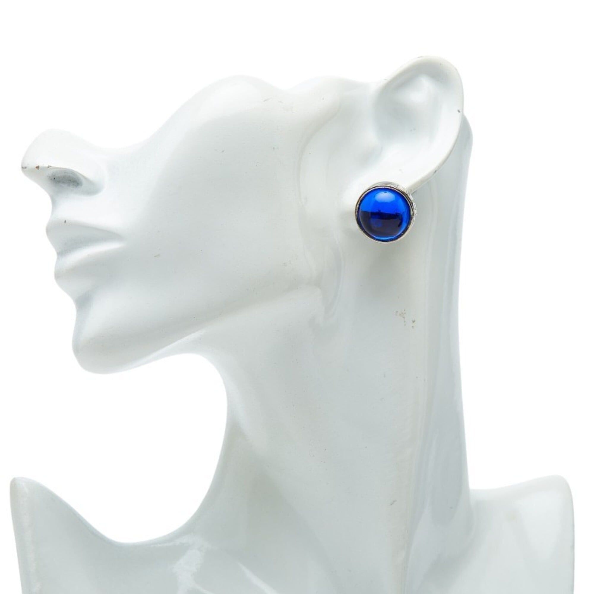 Chanel Chanel Logo Gripoix Earrings, Silver and Blue Metal, Women's, CHANEL Size ONE SIZE - 5 Thumbnail