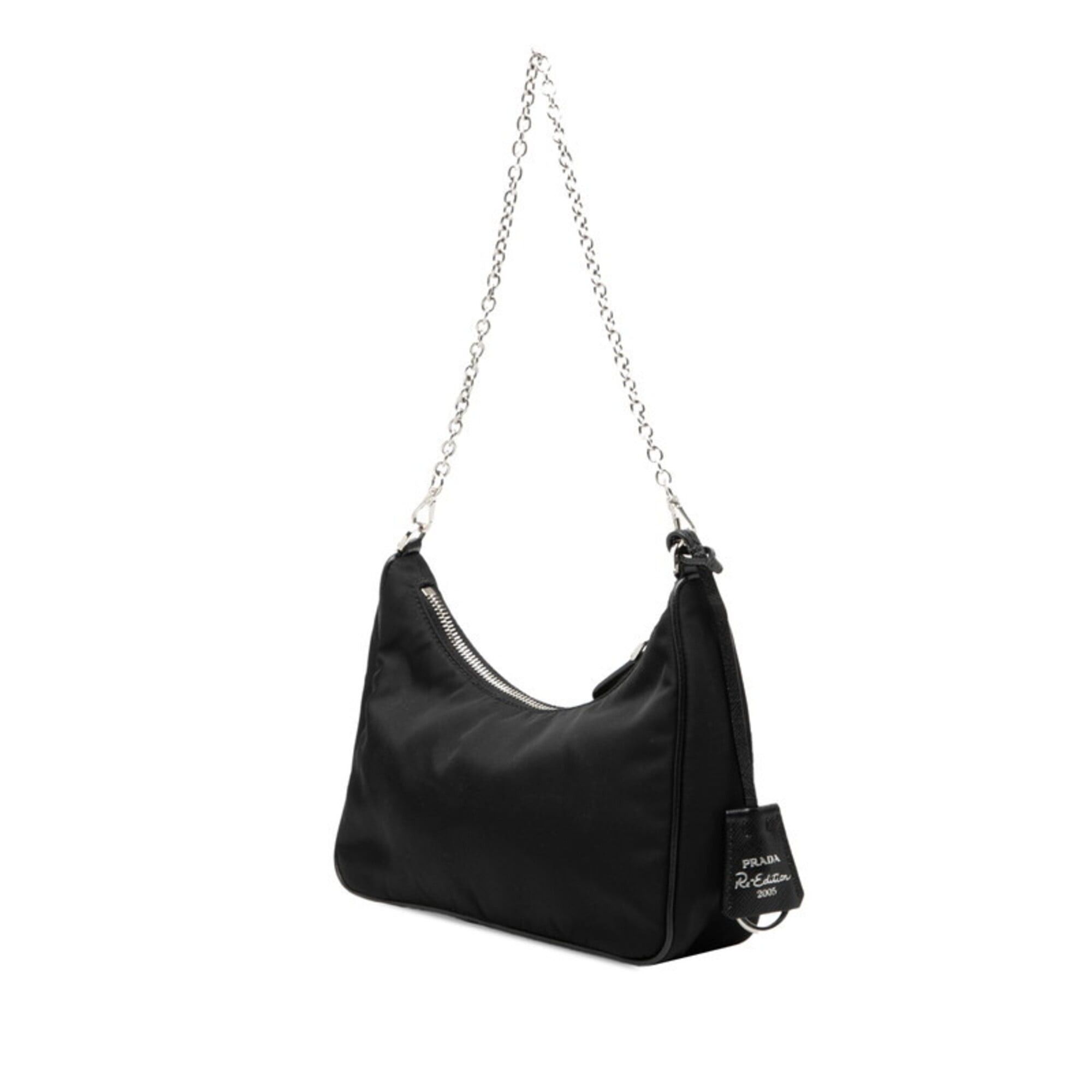Prada Prada Re-Edition 2005 Chain Handbag Shoulder Bag 2-Way Black Nylon Leather Women's PRADA Size ONE SIZE - 2 Thumbnail