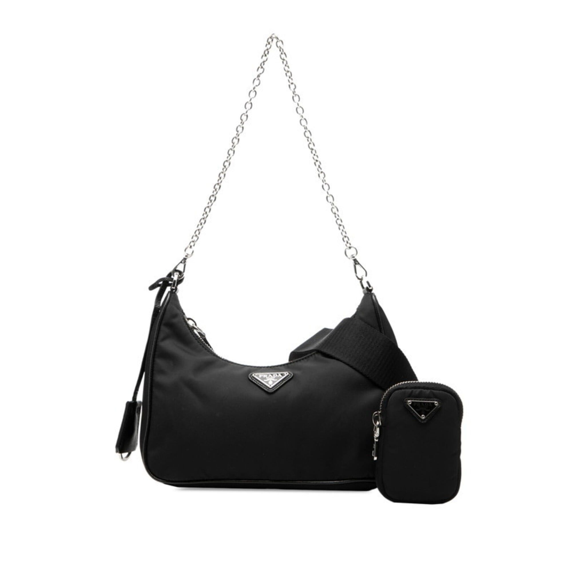 Prada Prada Re-Edition 2005 Chain Handbag Shoulder Bag 2-Way Black Nylon Leather Women's PRADA Size ONE SIZE - 6 Thumbnail