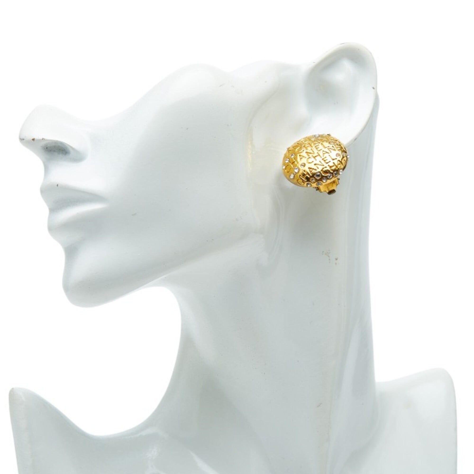 Chanel Chanel Logo Earrings, Gold Plated Rhinestones, Women's CHANEL Size ONE SIZE - 5 Thumbnail