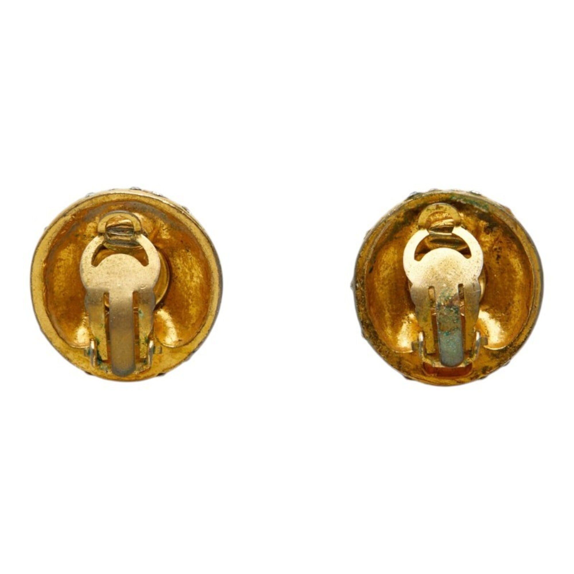 Chanel Chanel Logo Earrings, Gold Plated Rhinestones, Women's CHANEL Size ONE SIZE - 3 Thumbnail