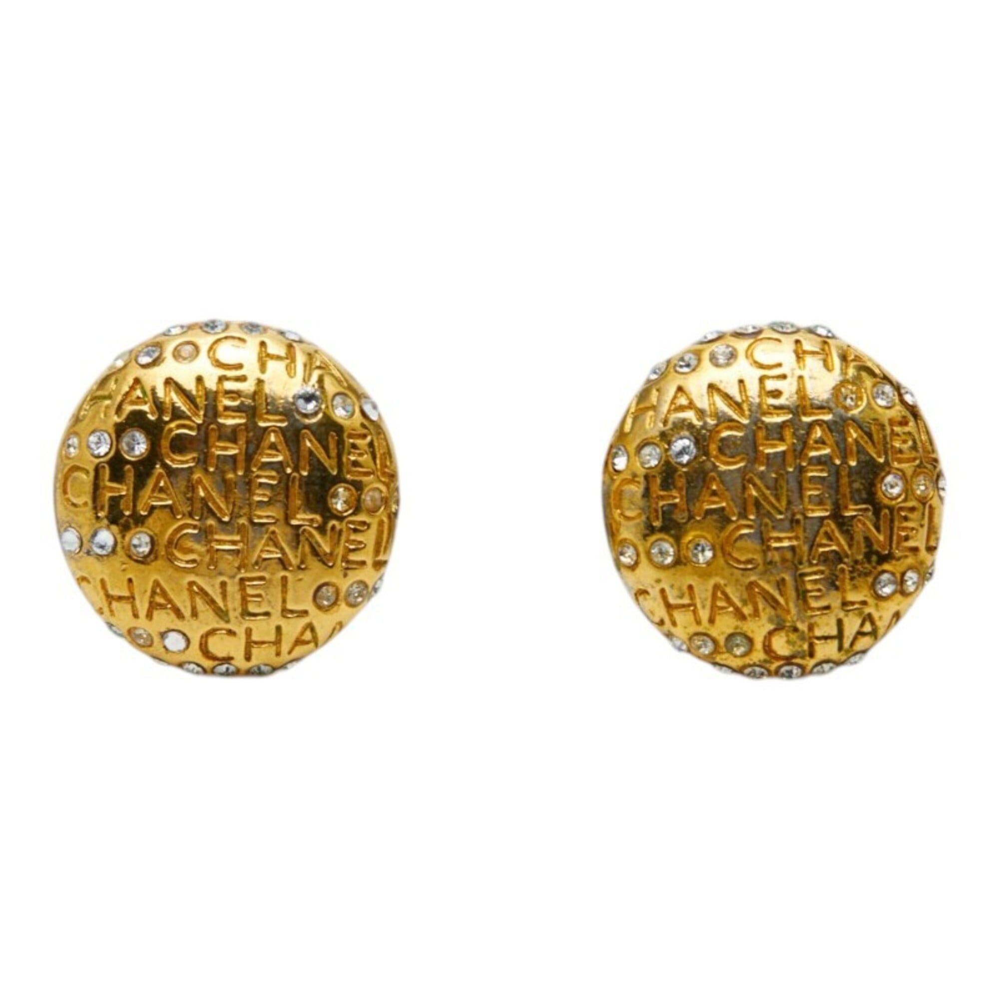 Chanel Chanel Logo Earrings, Gold Plated Rhinestones, Women's CHANEL Size ONE SIZE - 2 Thumbnail