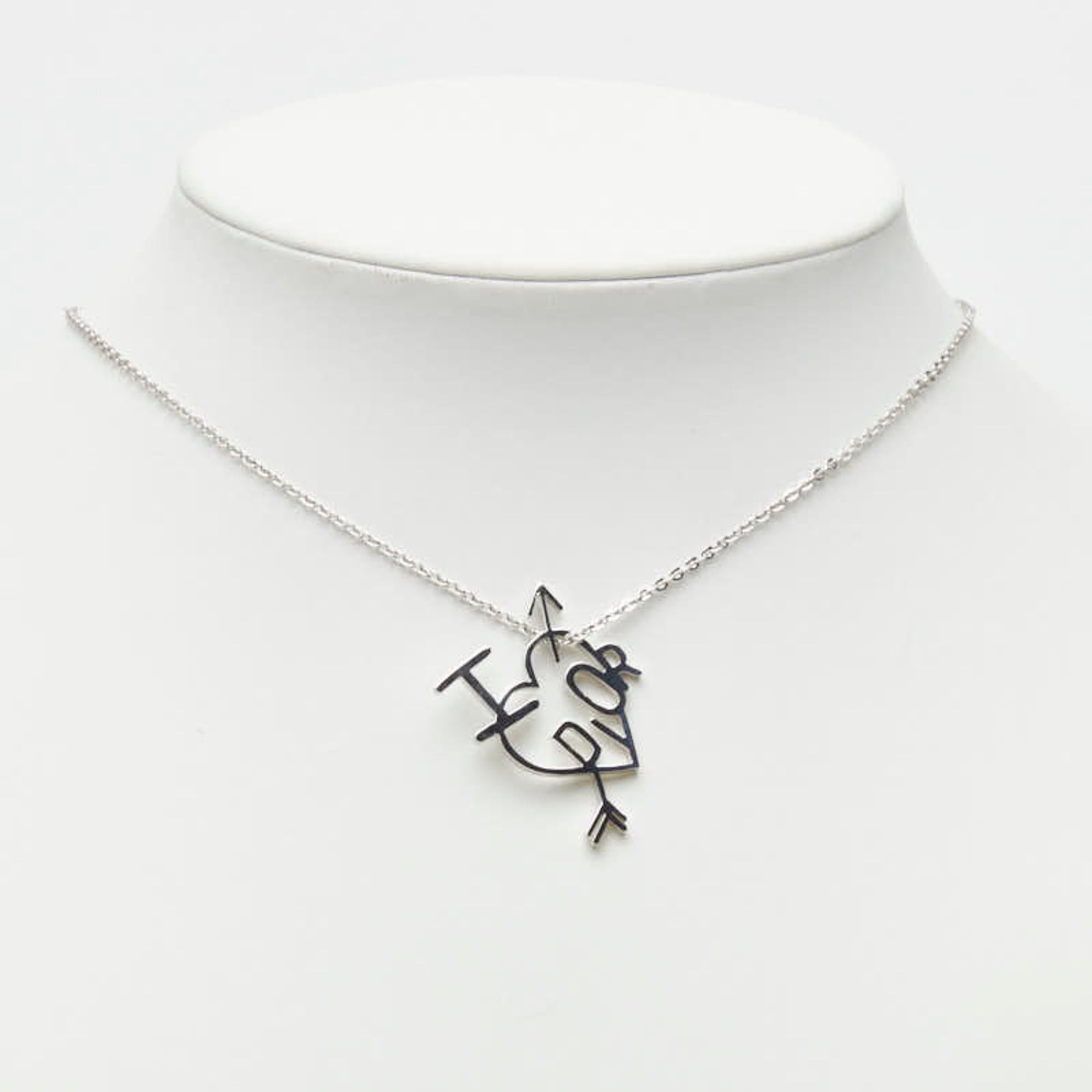 Dior Christian Dior Dior I LOVE DIOR Heart Arrow Necklace Silver Metal Women's Size ONE SIZE - 7 Thumbnail