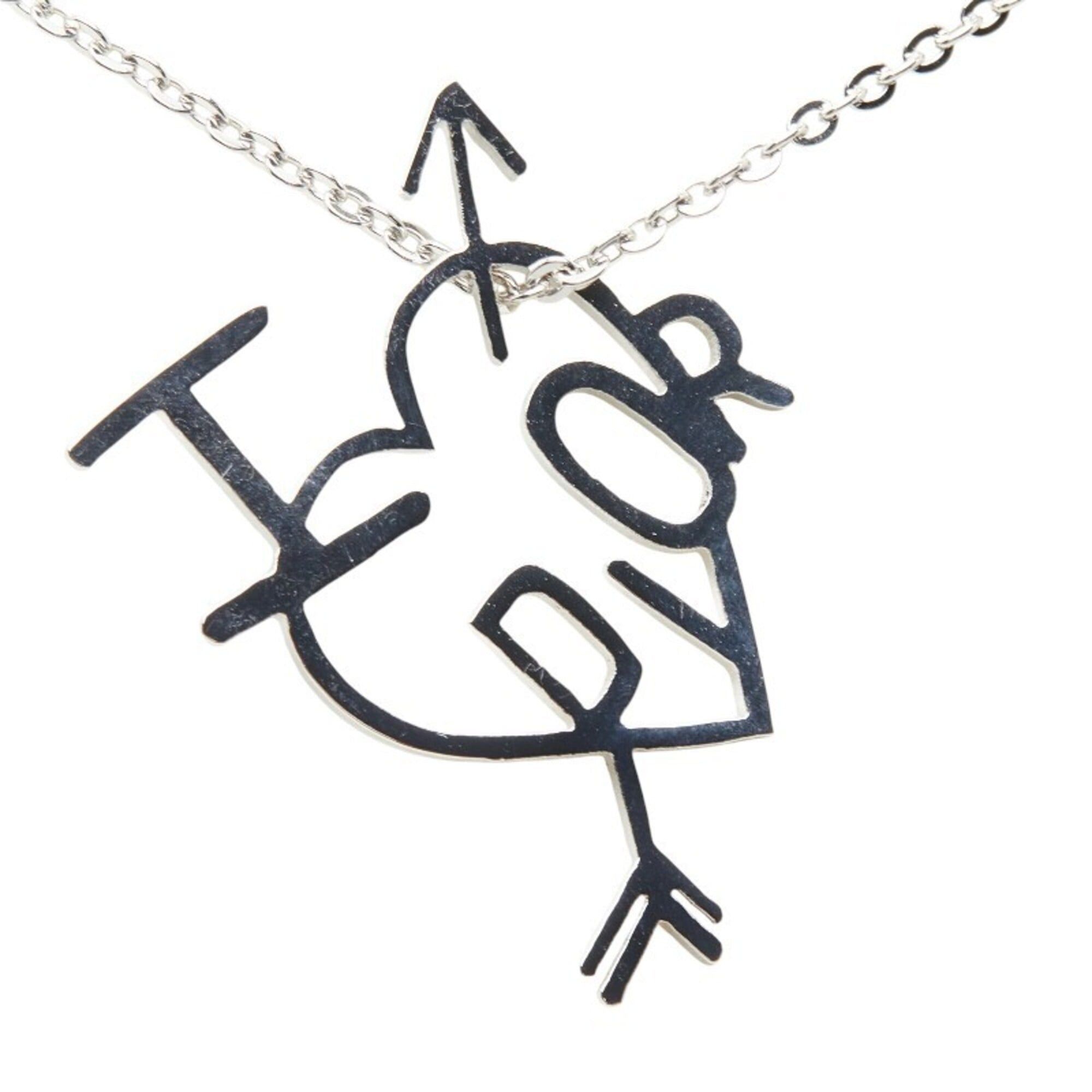 Dior Christian Dior Dior I LOVE DIOR Heart Arrow Necklace Silver Metal Women's Size ONE SIZE - 3 Thumbnail