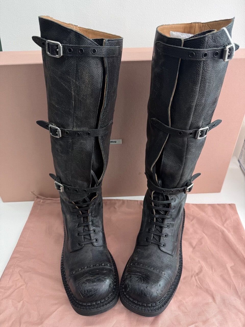 Miu Miu Miu Miu Multi-Buckle Knee High Boots Size 38 Size US 8 / IT 38 - 2 Thumbnail