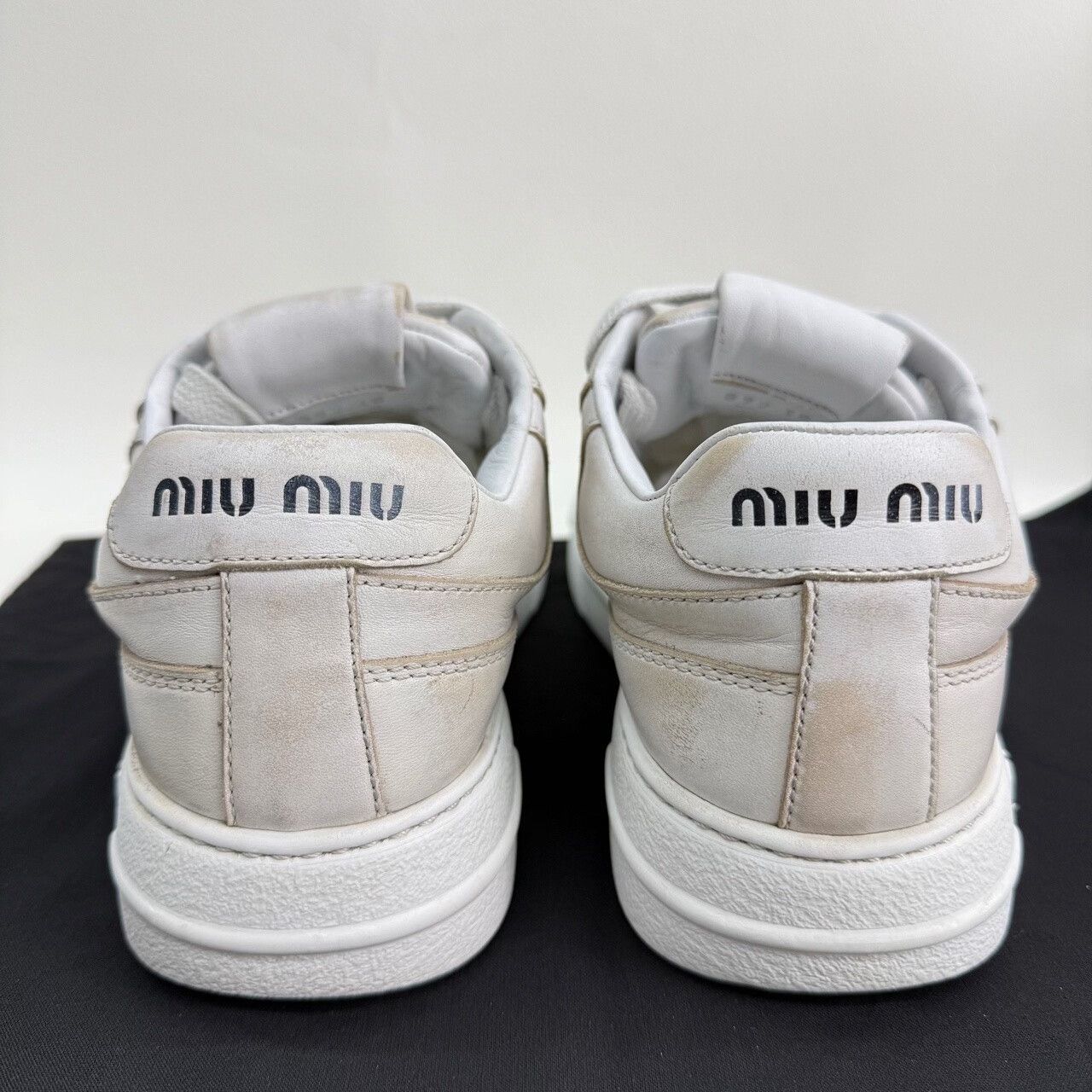 Miu Miu Miu Miu White Leather Low-Top Sneakers Size 38 Size US 8 / IT 38 - 6 Thumbnail