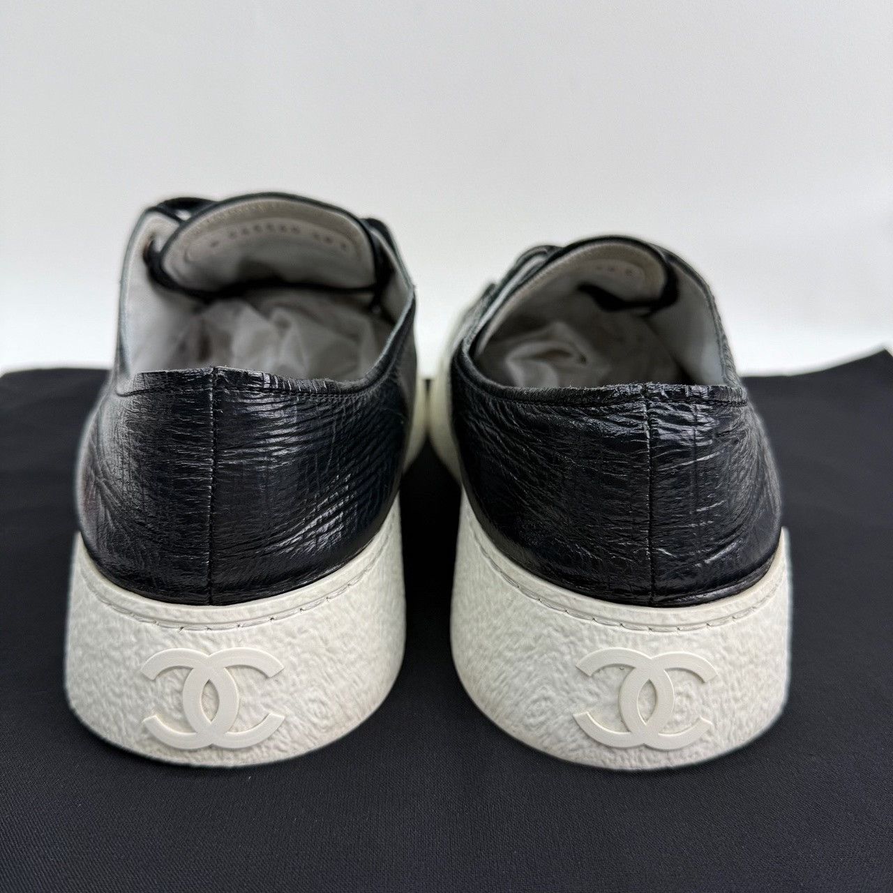 Chanel Chanel Black Leather Platform Sneakers Size 38 Size US 7 / IT 37 - 6 Thumbnail