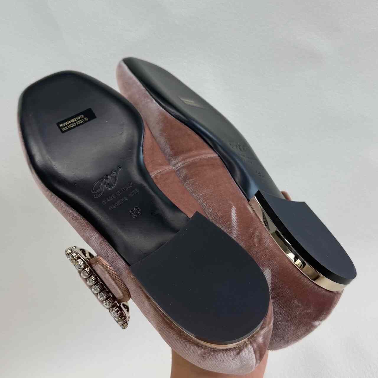 Roger Vivier Roger Vivier Très Vivier Crystal Velvet Flats Size 36 Size US 6 / IT 36 - 8 Thumbnail