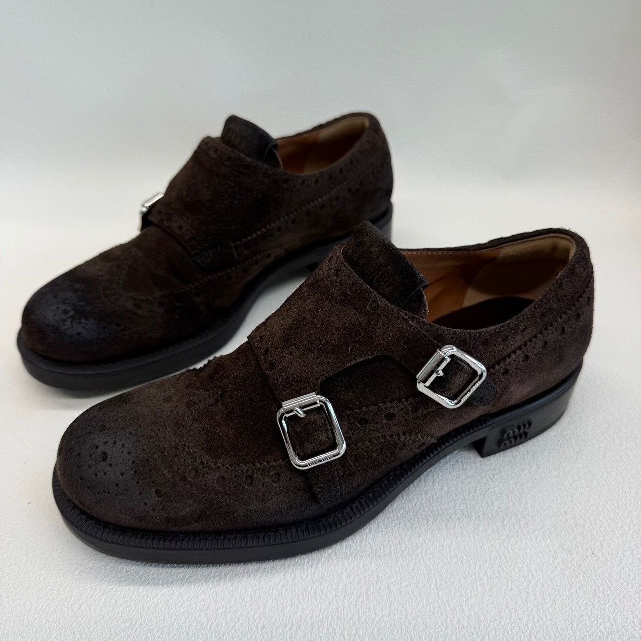 Church's × Miu Miu Miu Miu x Church's Suede Double Monk Shoes Size 35 Size US 5 / IT 35 - 2 Thumbnail