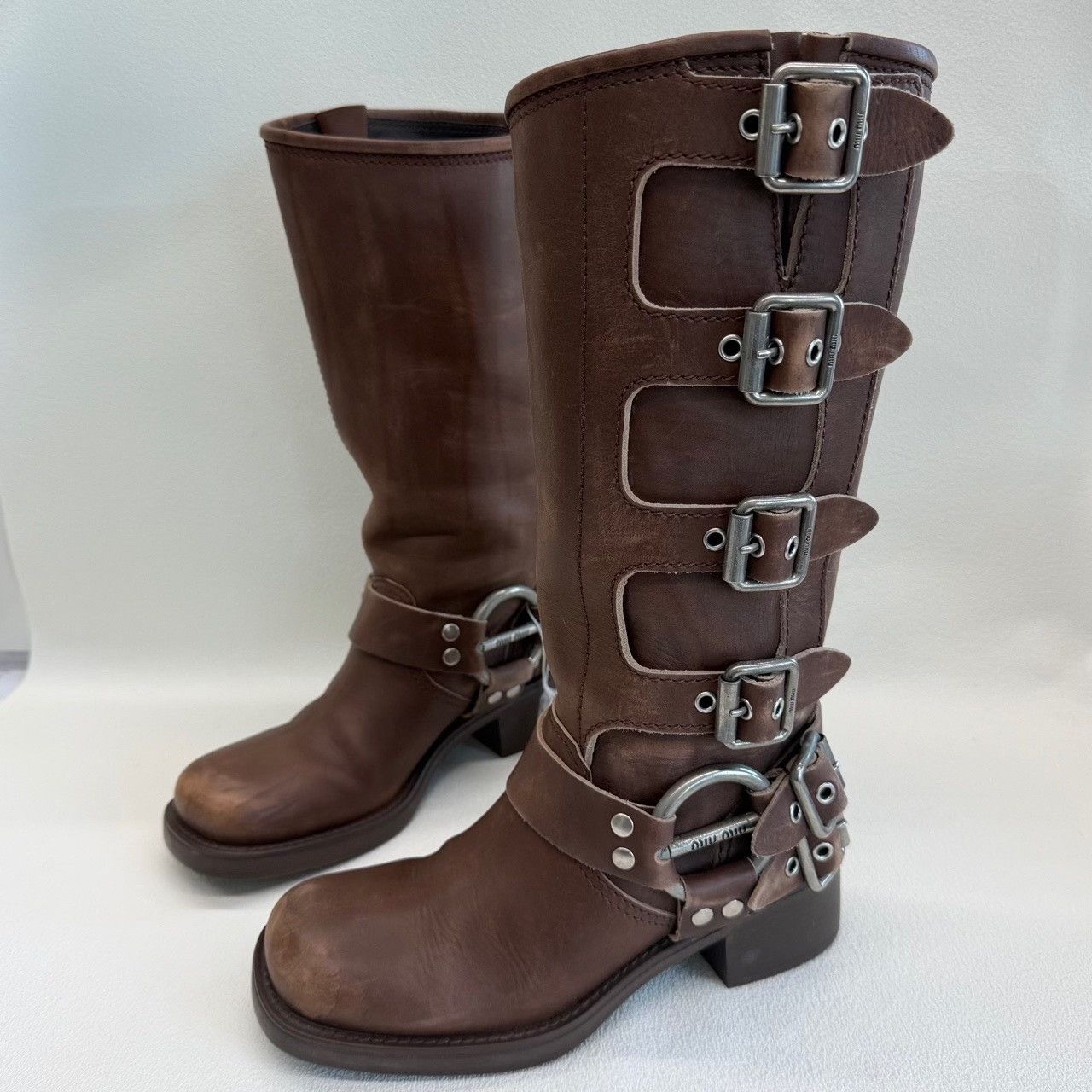 Miu Miu Miu Miu Buckled Leather Boots Size 37 Size US 7 / IT 37 - 3 Thumbnail