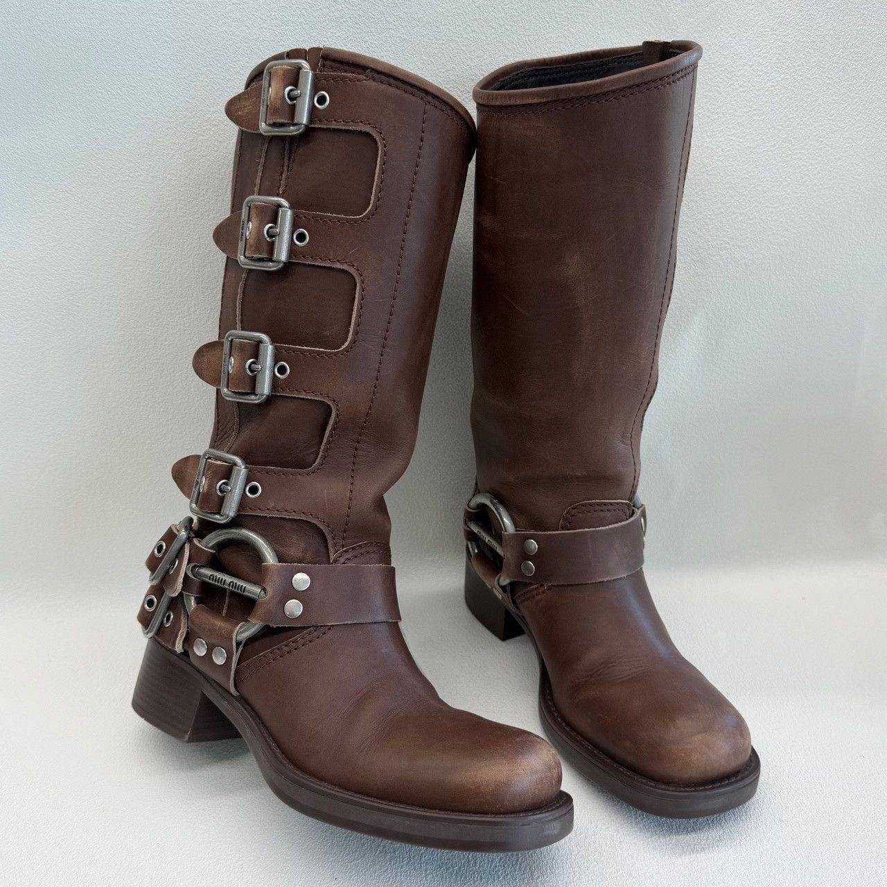 Miu Miu Miu Miu Buckled Leather Boots Size 37 Size US 7 / IT 37 - 5 Thumbnail