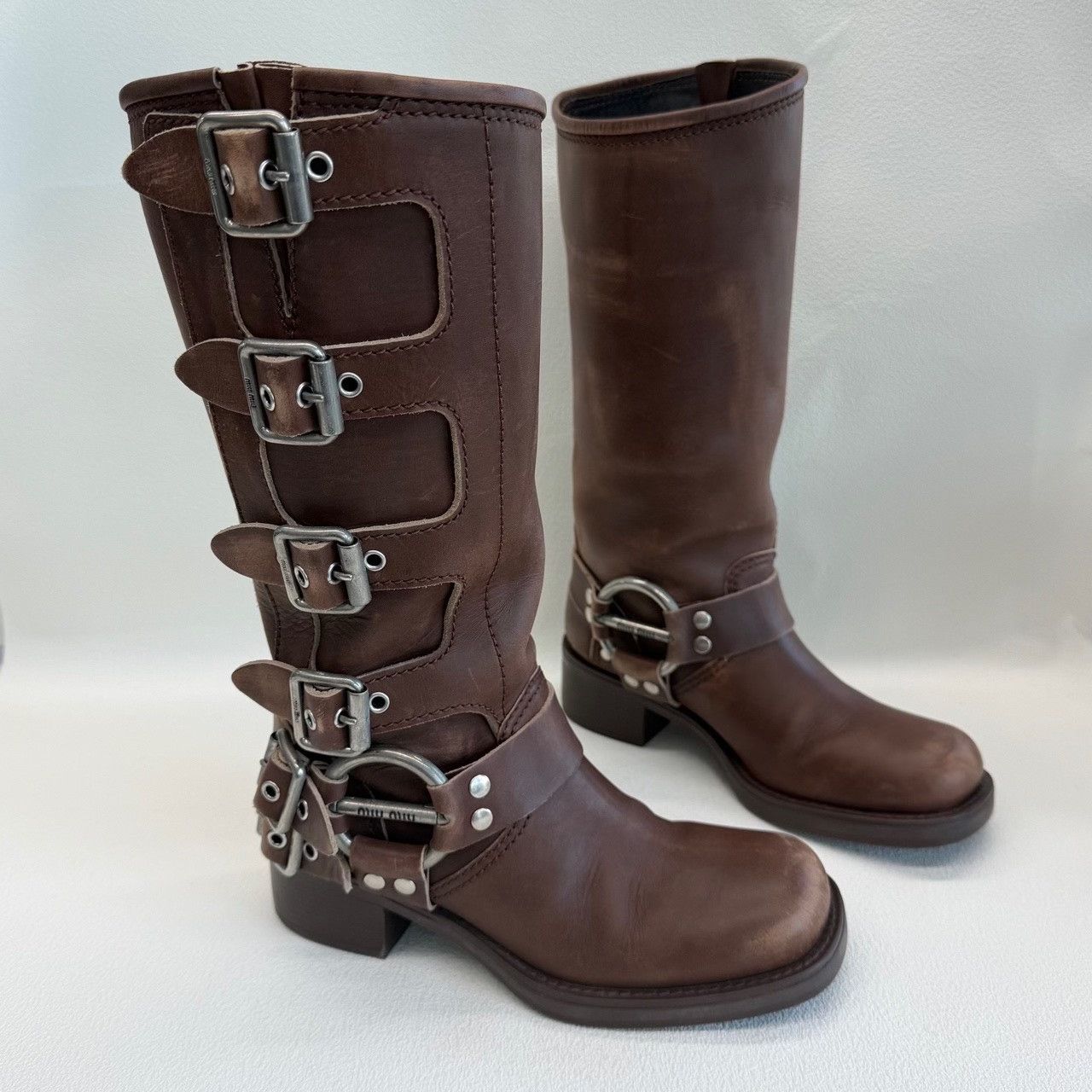 Miu Miu Miu Miu Buckled Leather Boots Size 37 Size US 7 / IT 37 - 6 Thumbnail