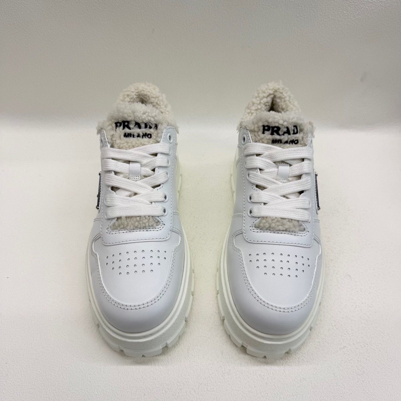 Prada Prada Shearling Lined Platform Sneakers Size 36.5 Size US 6.5 / IT 36.5 - 3 Thumbnail