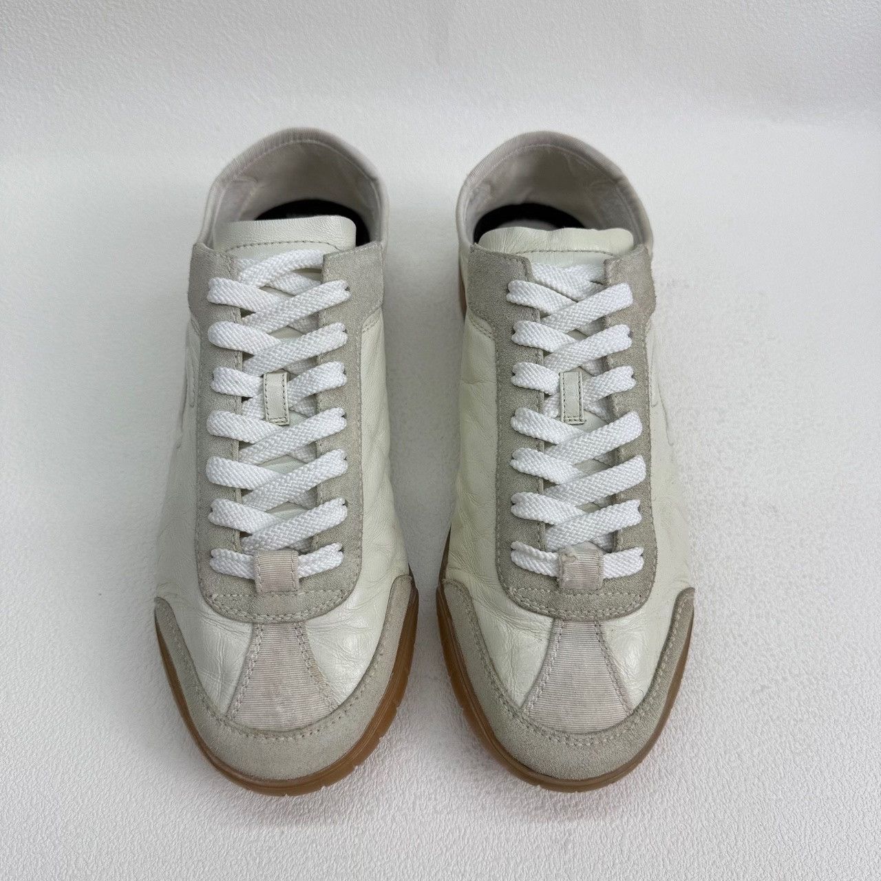 Chanel Chanel Leather Low-Top Sneakers White 37.5 Size US 7.5 / IT 37.5 - 3 Thumbnail
