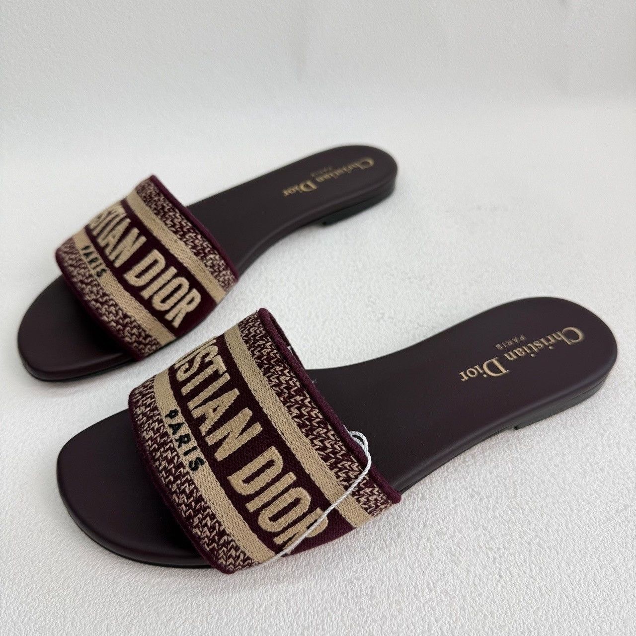 Dior Dior Dway Embroidered Canvas Slides Size 37 Size US 7 / IT 37 - 2 Thumbnail
