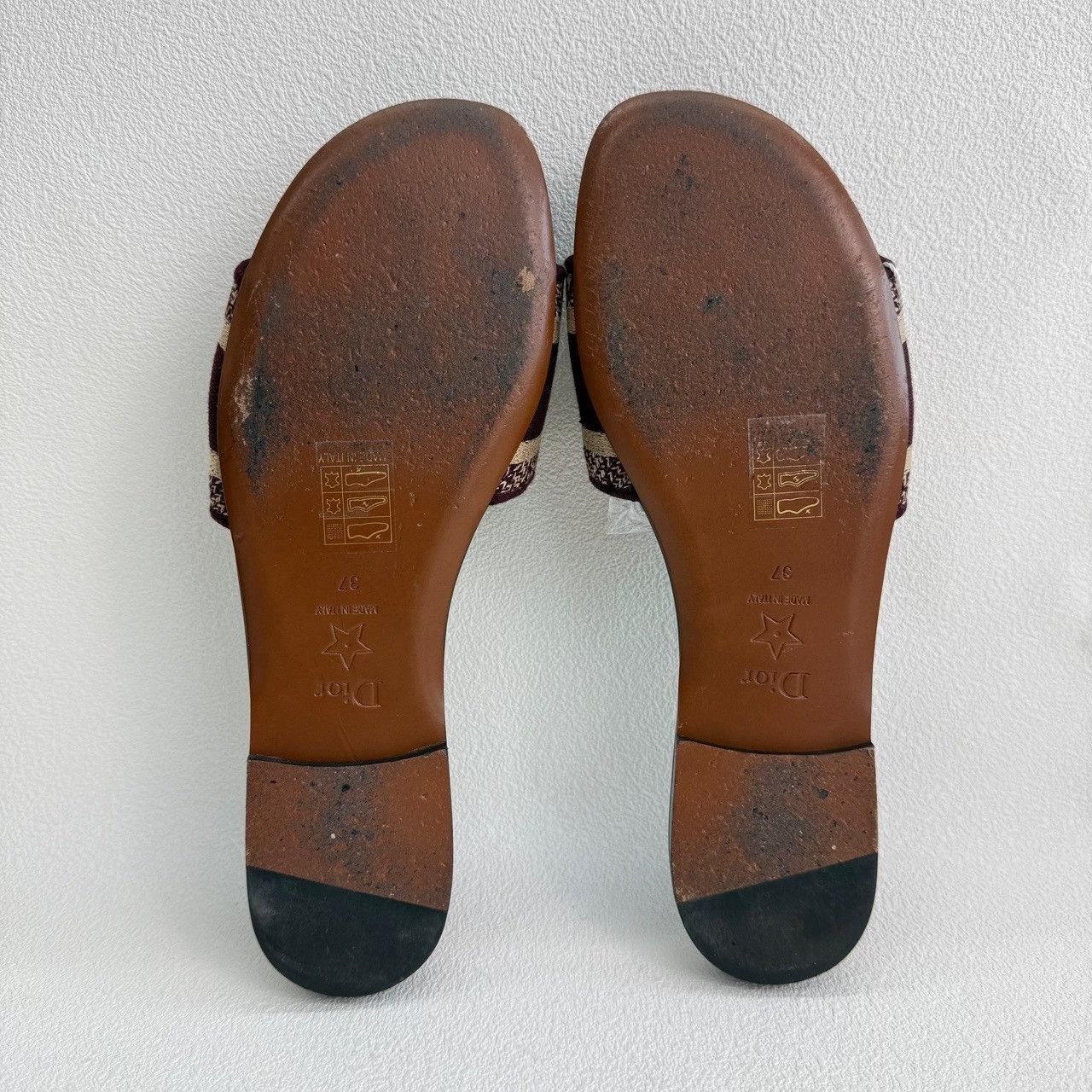 Dior Dior Dway Embroidered Canvas Slides Size 37 Size US 7 / IT 37 - 8 Thumbnail