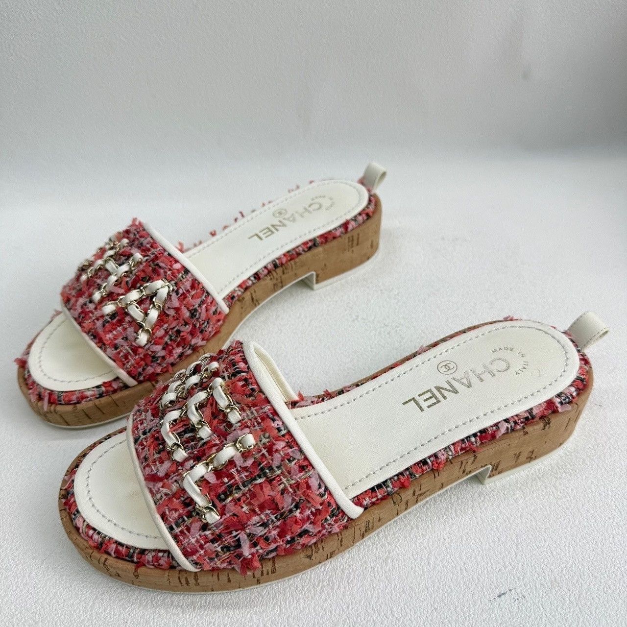 Chanel Chanel Tweed CC Logo Slides Size 38.5 Size US 8.5 / IT 38.5 - 2 Thumbnail