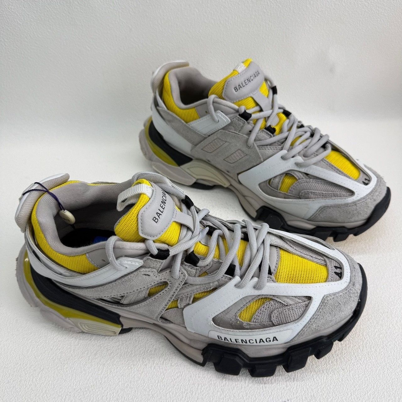 Balenciaga Balenciaga Grey Yellow Track Sneakers Size US 8 Size US 8 / EU 41 - 4 Thumbnail